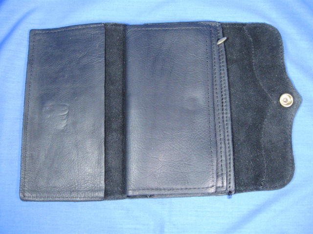 black Leather  Buffalo Nickel wallet ,