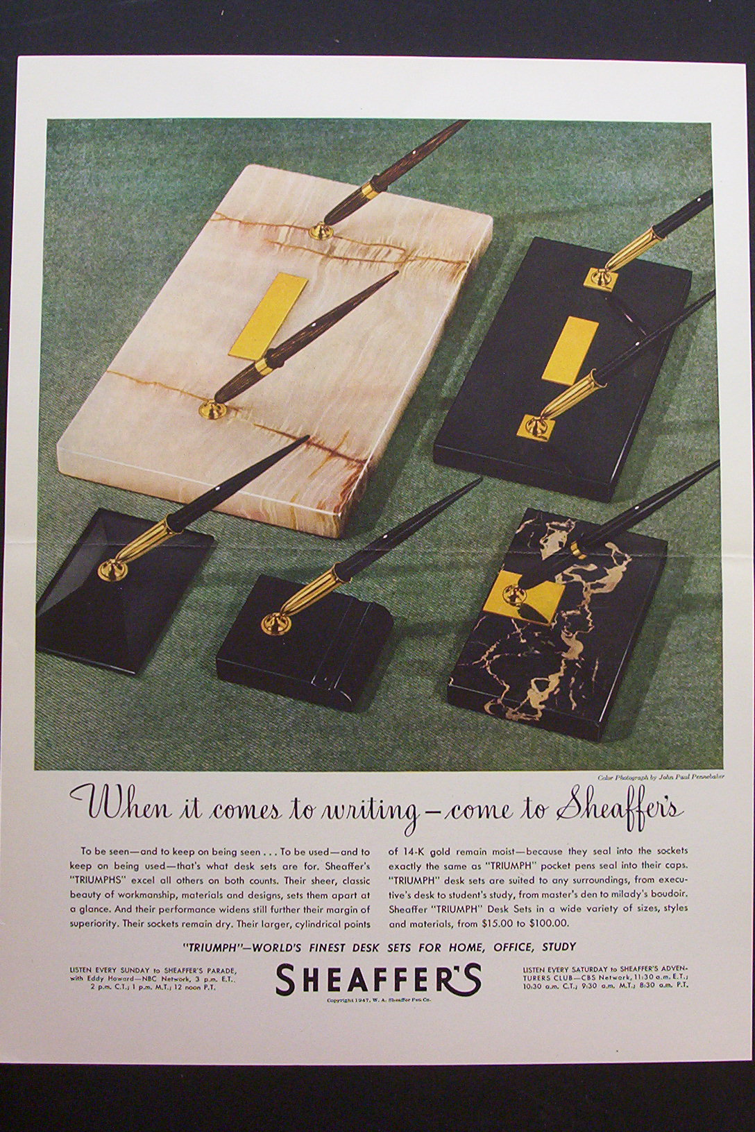 1947 Shearer's Pens with Many Different Pens