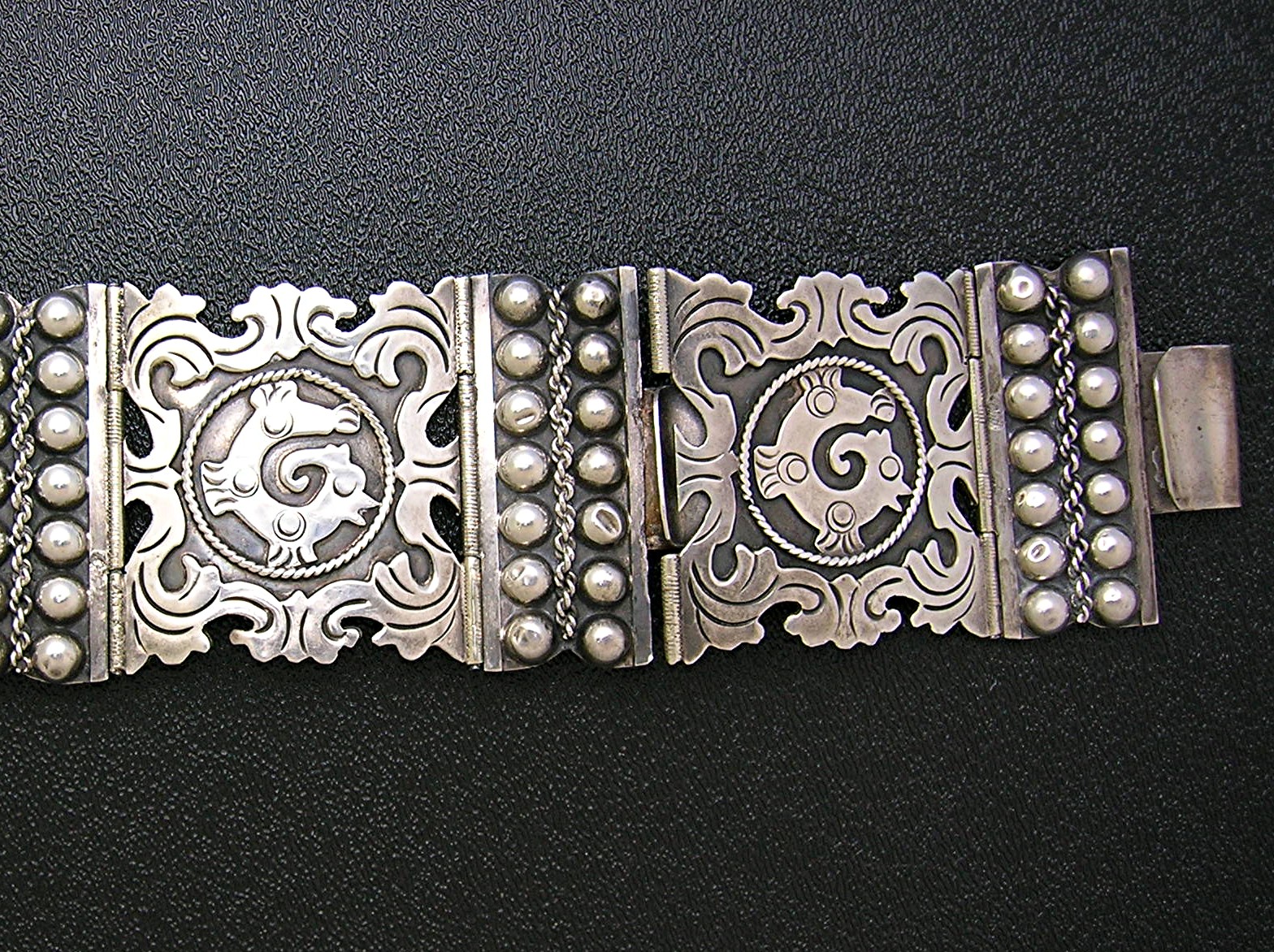 Sterling Silver Eagle 2 Mexico BRP Signed 37 Inch Belt