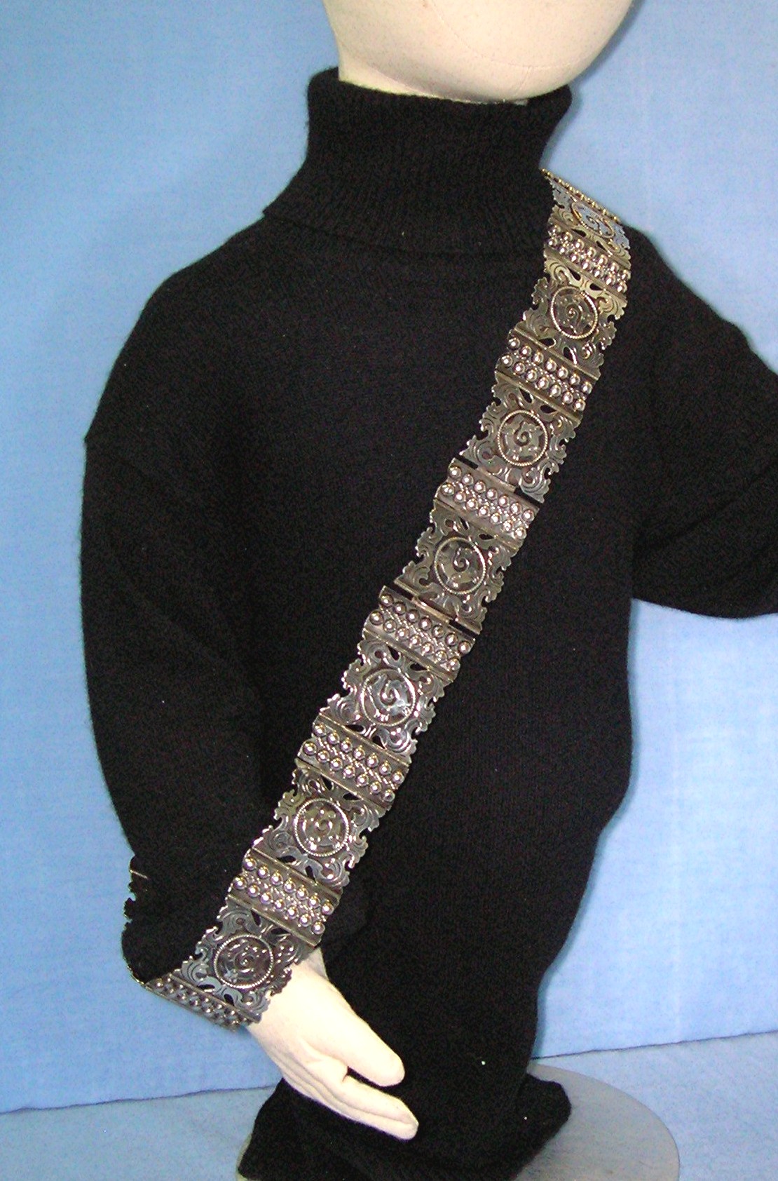 Sterling Silver Eagle 2 Mexico BRP Signed 37 Inch Belt