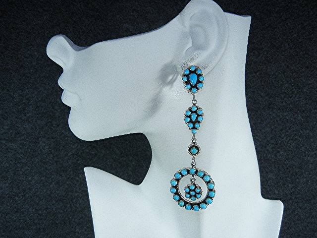 Emma Lincoln Sleeping Beauty Turquoise Clip Earrings