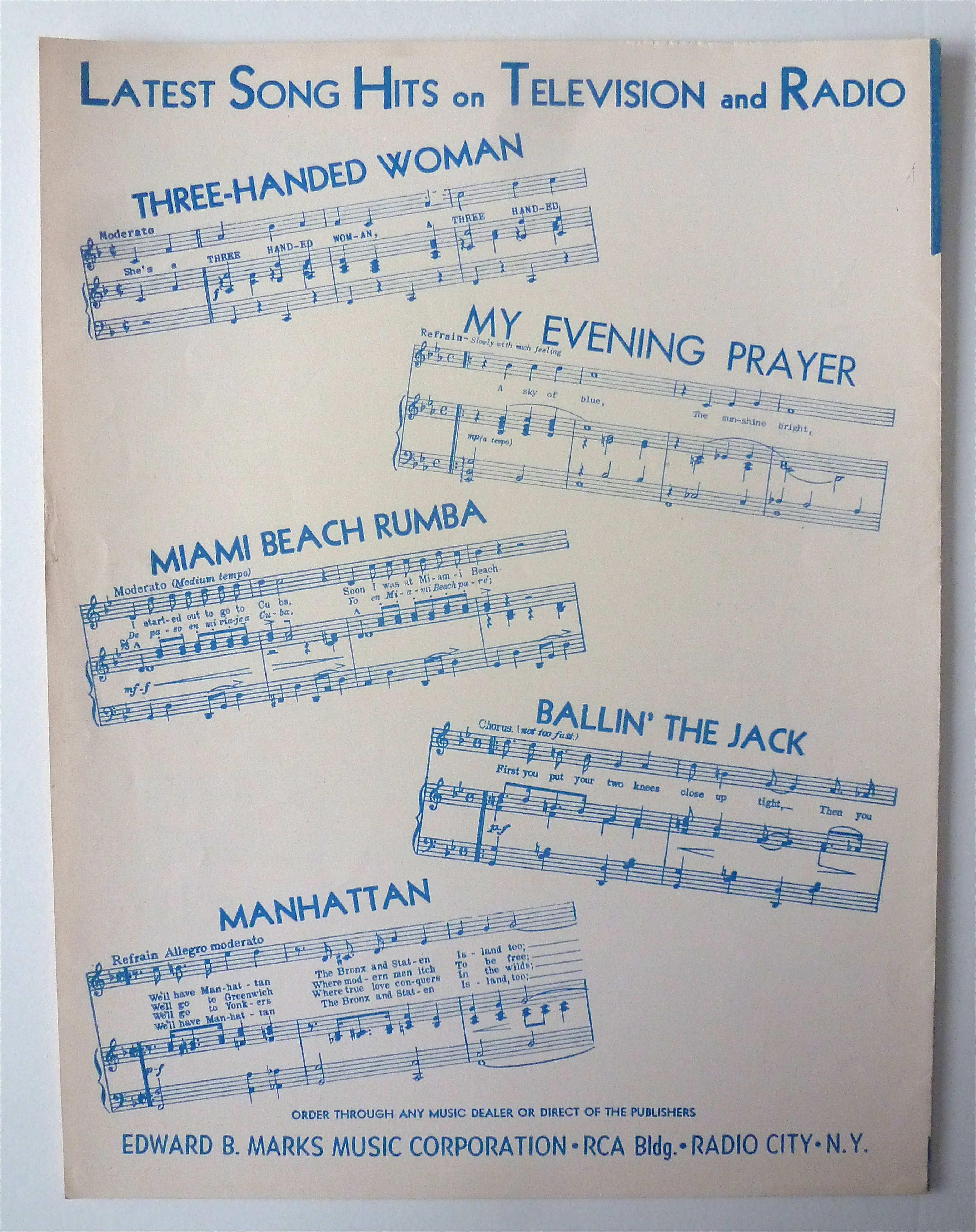 Sheet Music For 1948 The Jazz Me Blues
