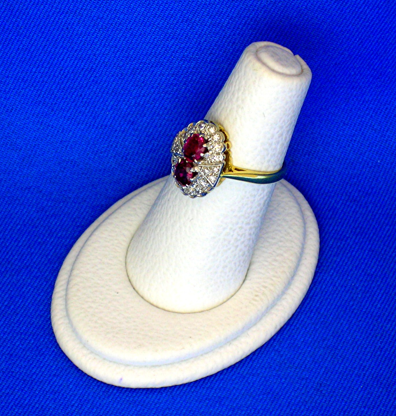 18K Gold Burmese Ruby 1/2ct Diamond Antique Ring