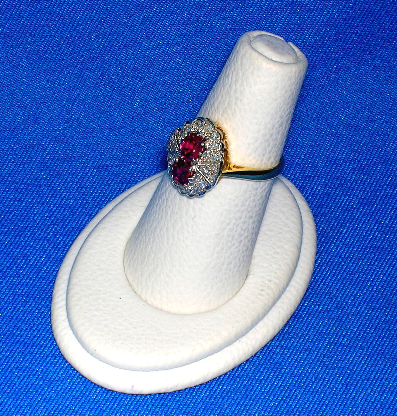 18K Gold Burmese Ruby 1/2ct Diamond Antique Ring