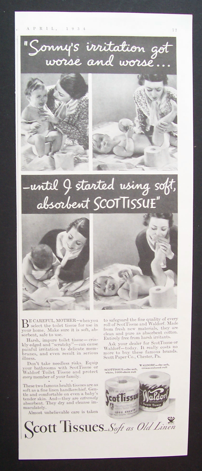1934  Scottissue  Toilet  Tissue