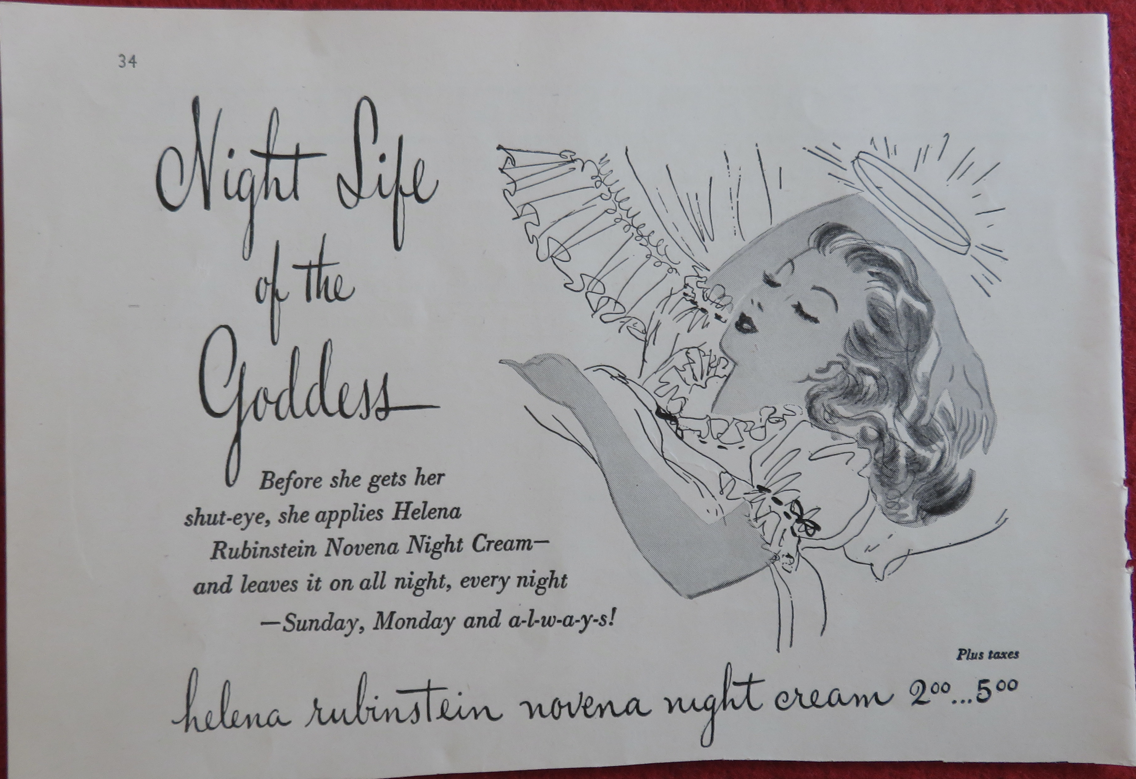 1944 Helena Rubinstein Novena Night Cream w/ Woman