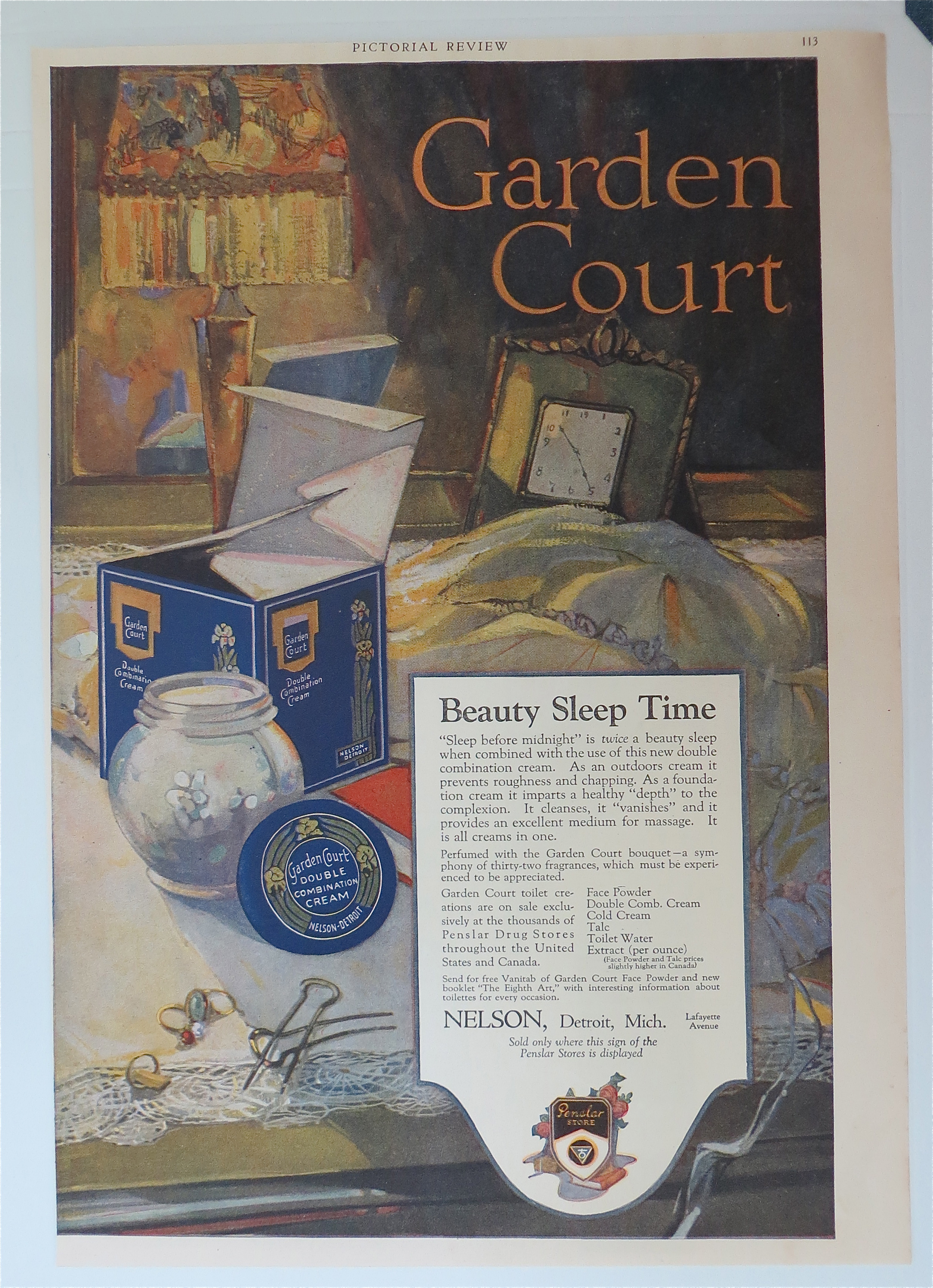 1919 Garden Court Cream with Jar of Cream Opened