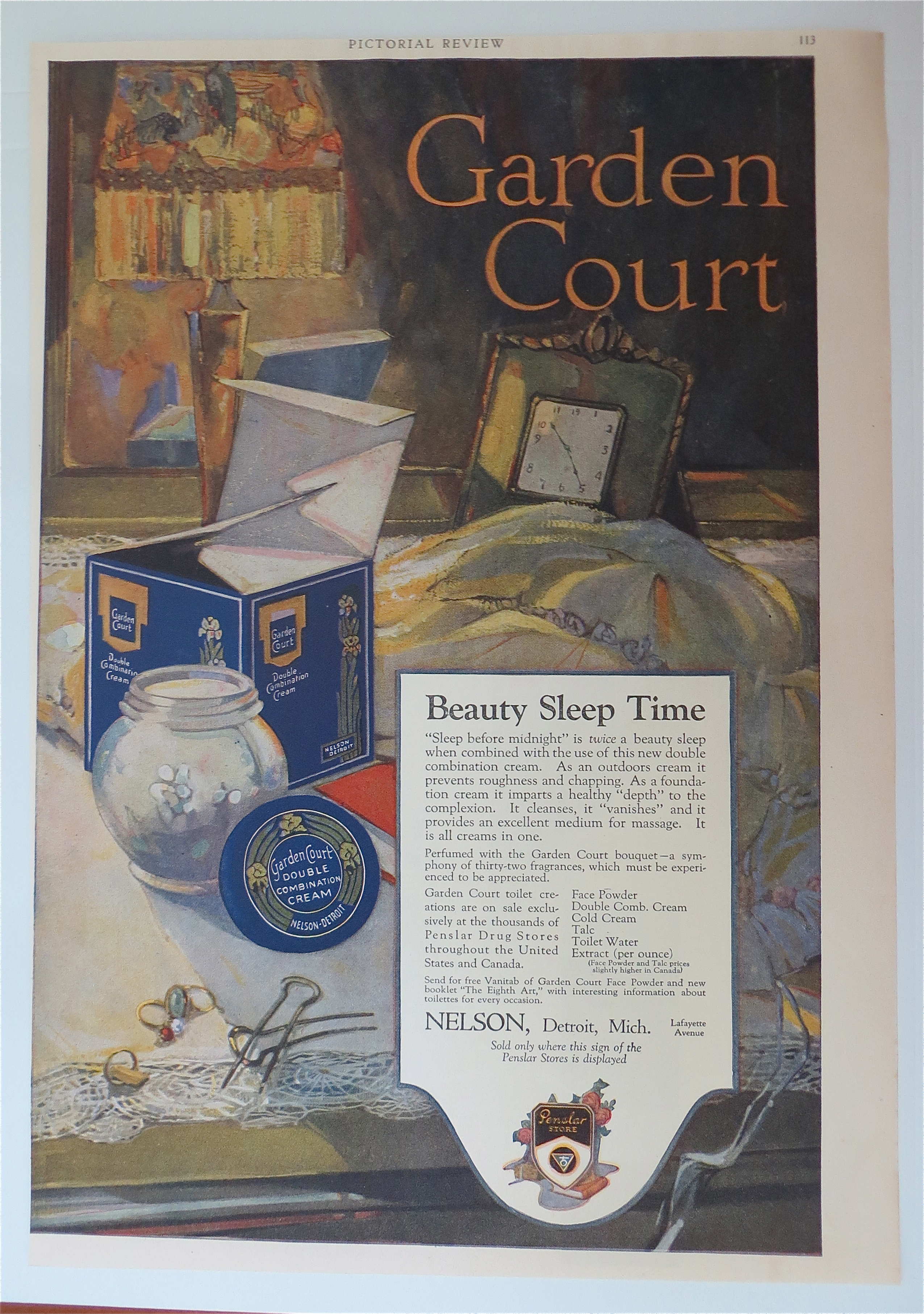 1919 Garden Court Cream with Jar of Cream Opened