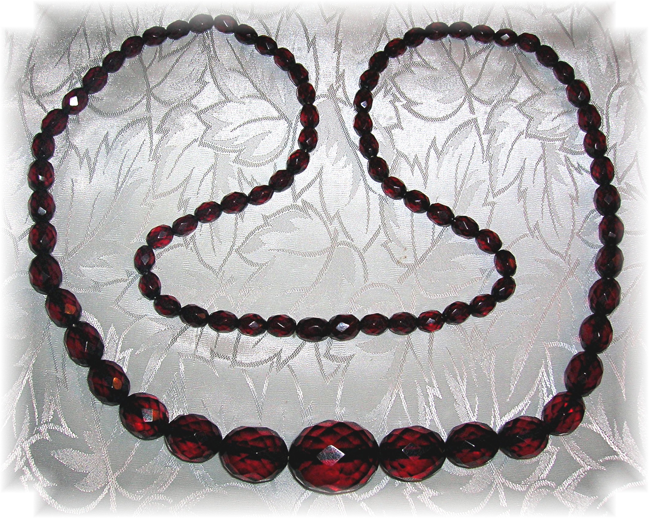 Cherry Amber Facetted 30 Inch Necklace