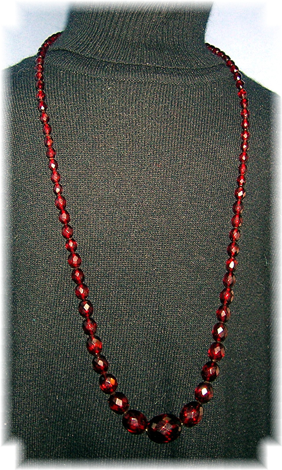 Cherry Amber Facetted 30 Inch Necklace