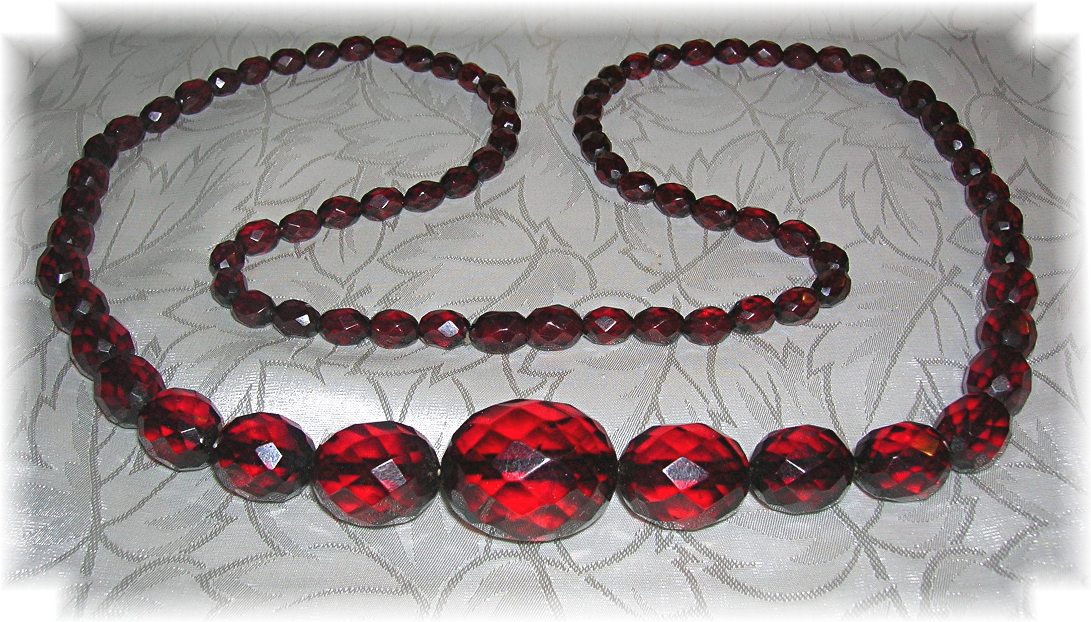 Cherry Amber Facetted 30 Inch Necklace
