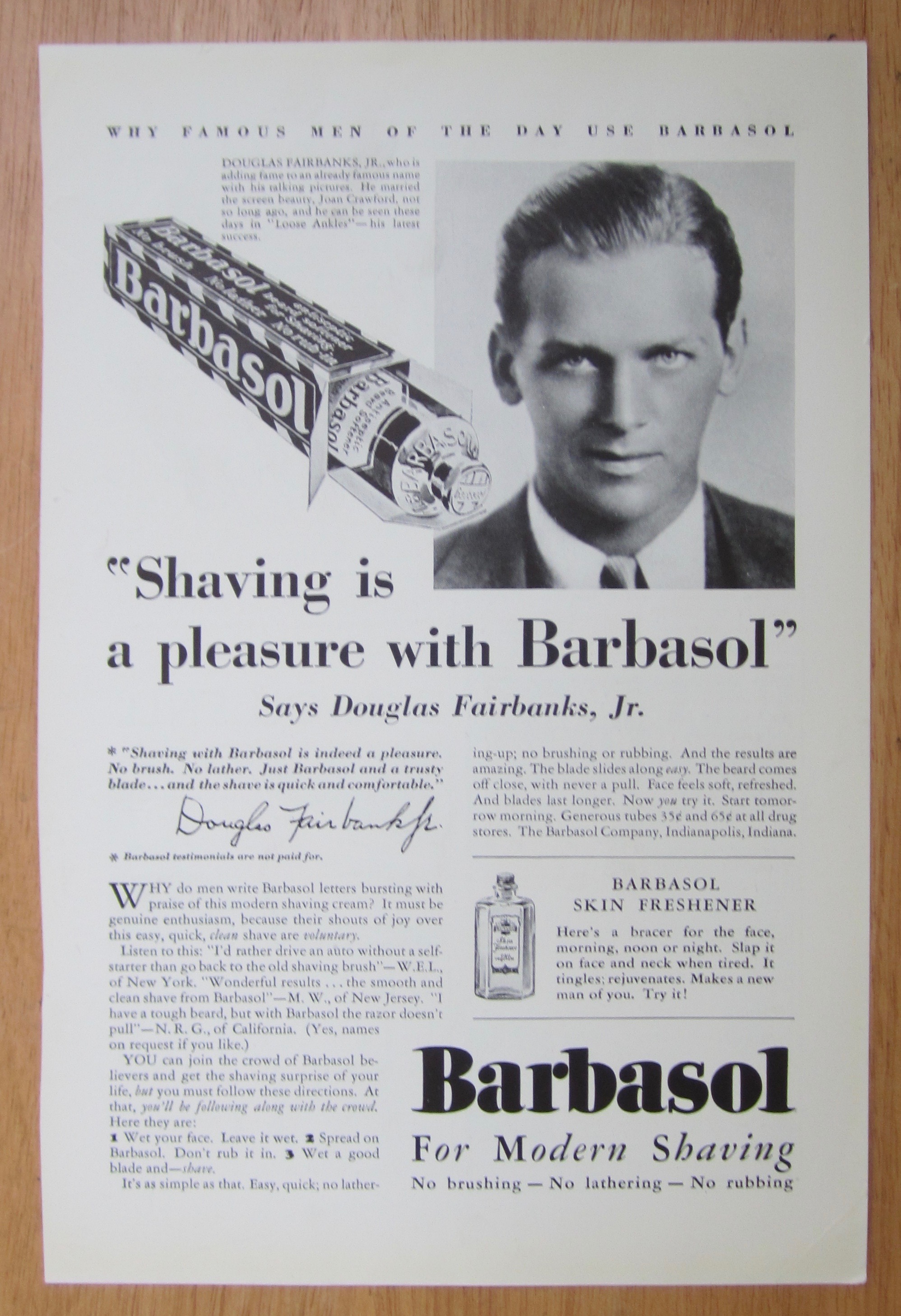 1939 Barbasol with Douglas Fairbanks Jr