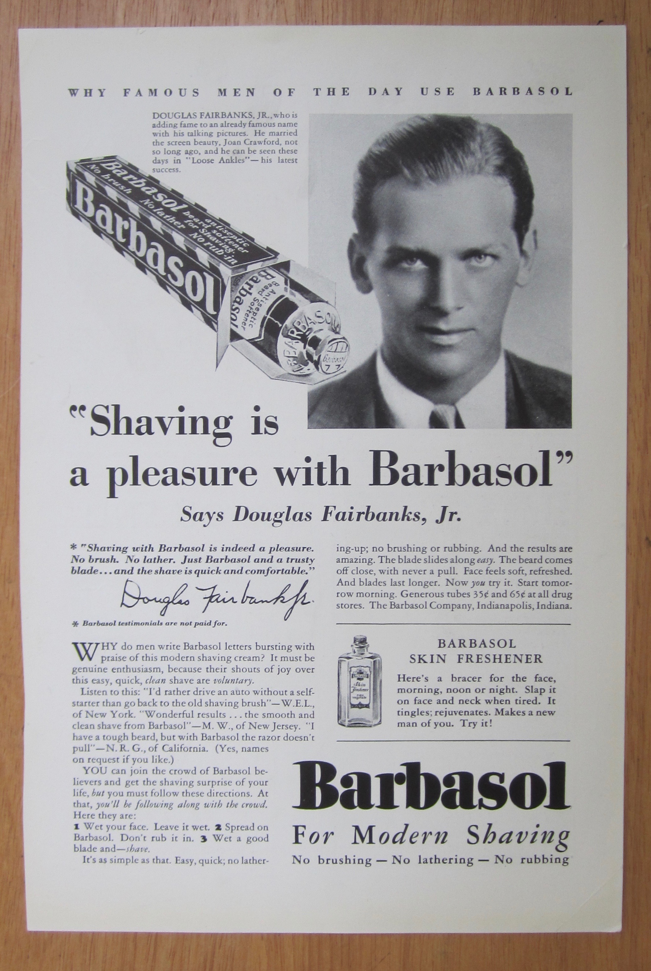 1939 Barbasol with Douglas Fairbanks Jr