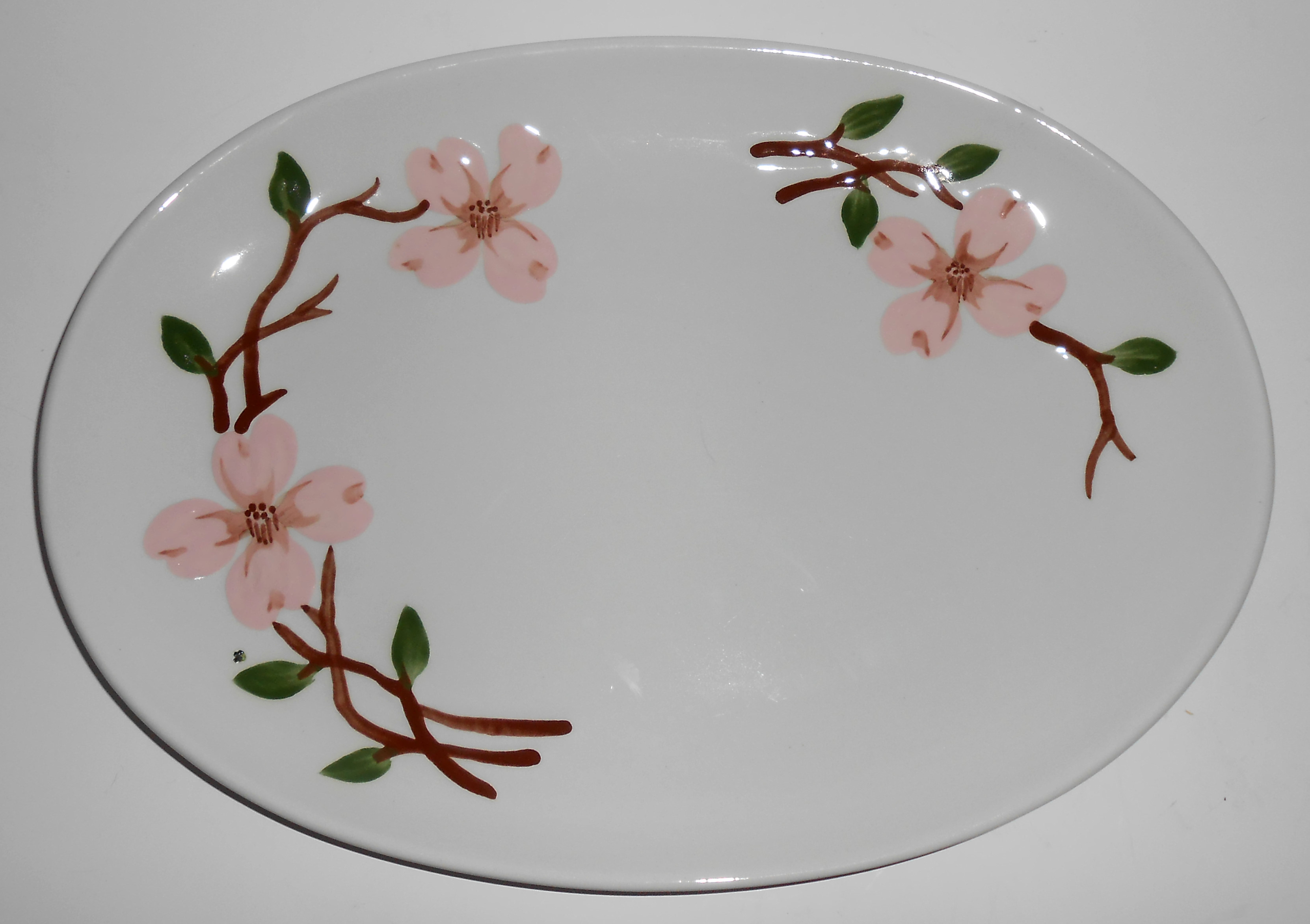 California Ceramics Orchard Ware Dogwood Platter Mint