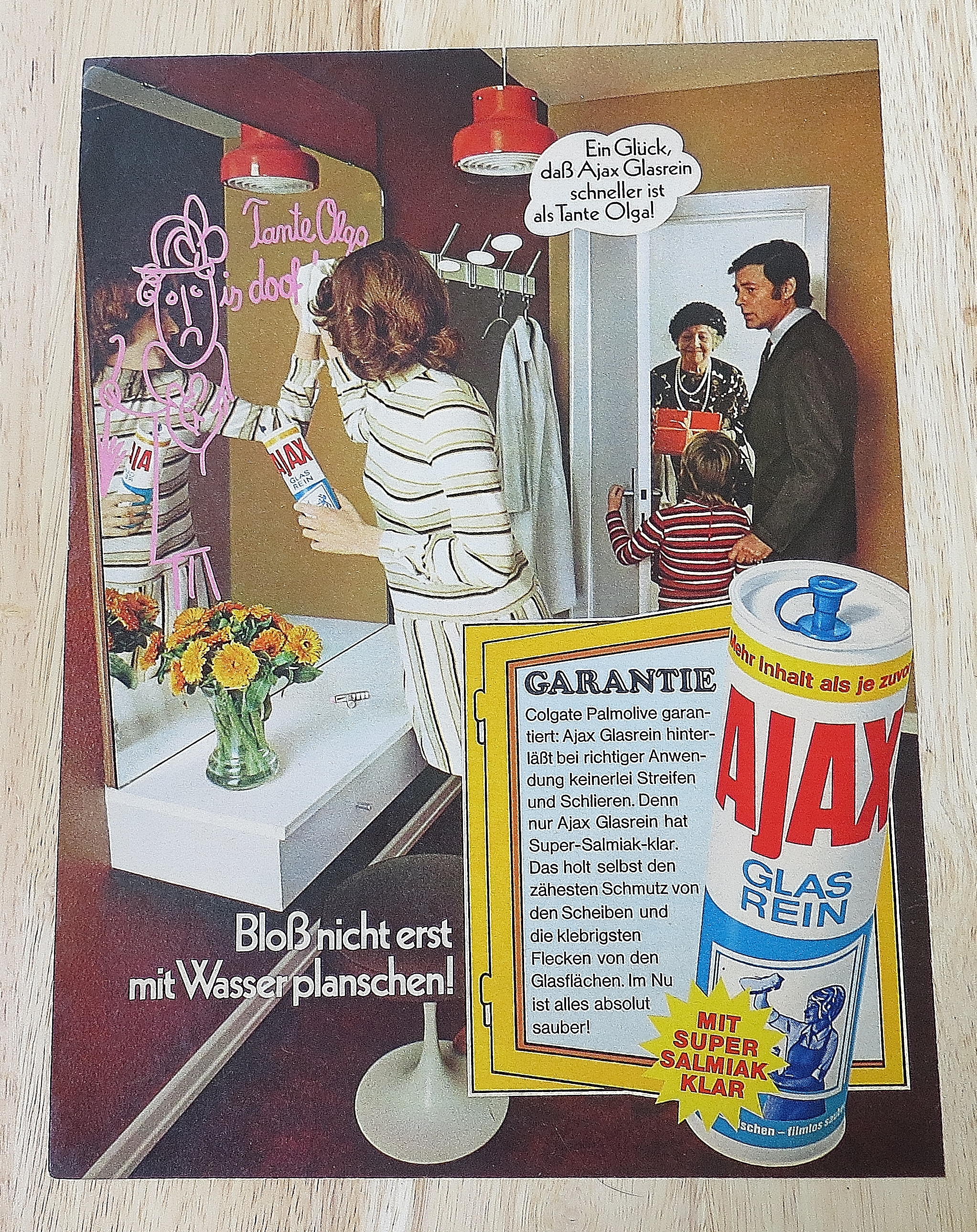 1972 Ajax With Woman Cleaning Mirror