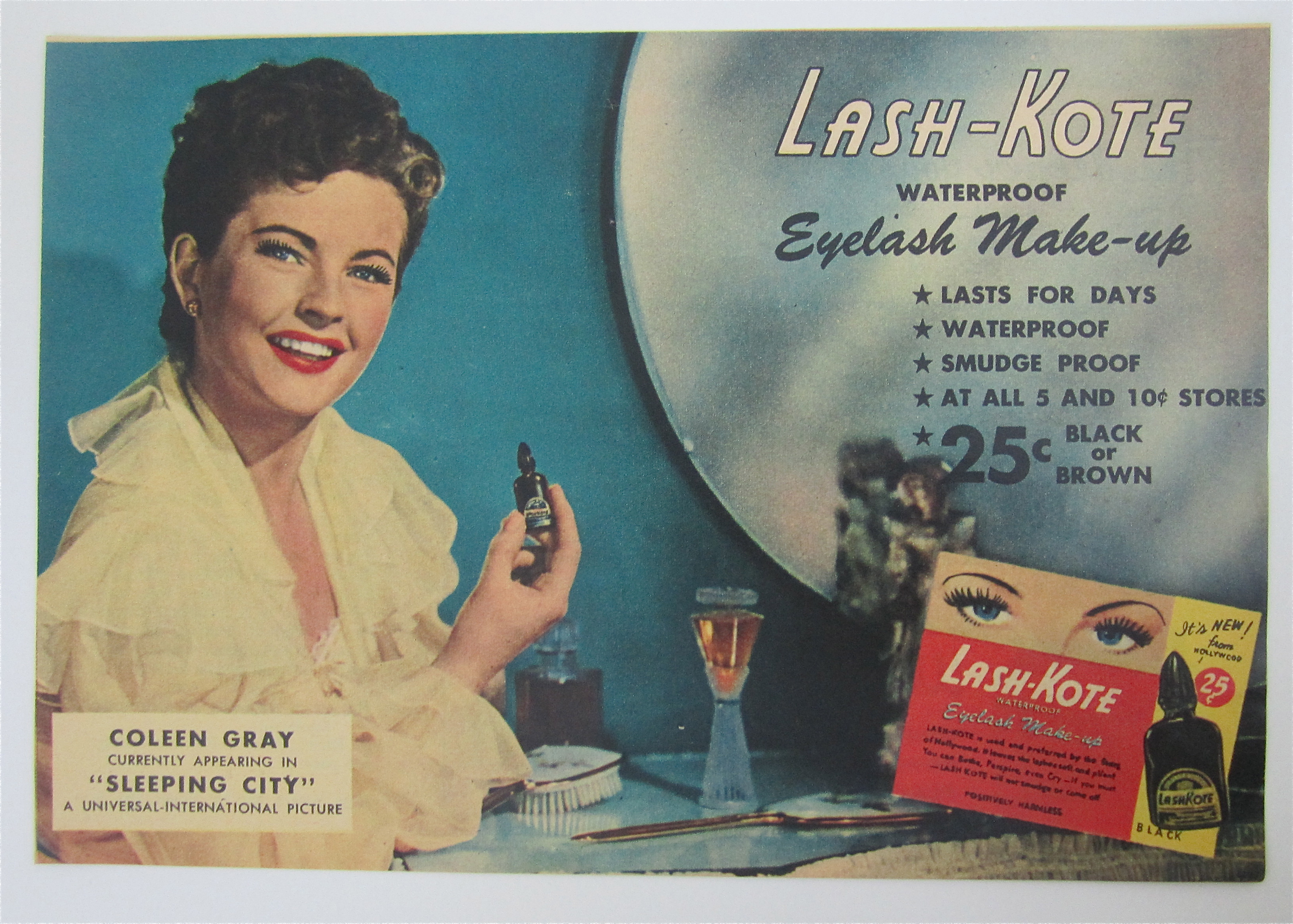1950 Lash Kote Eyelash Make Up w/ Coleen Gray