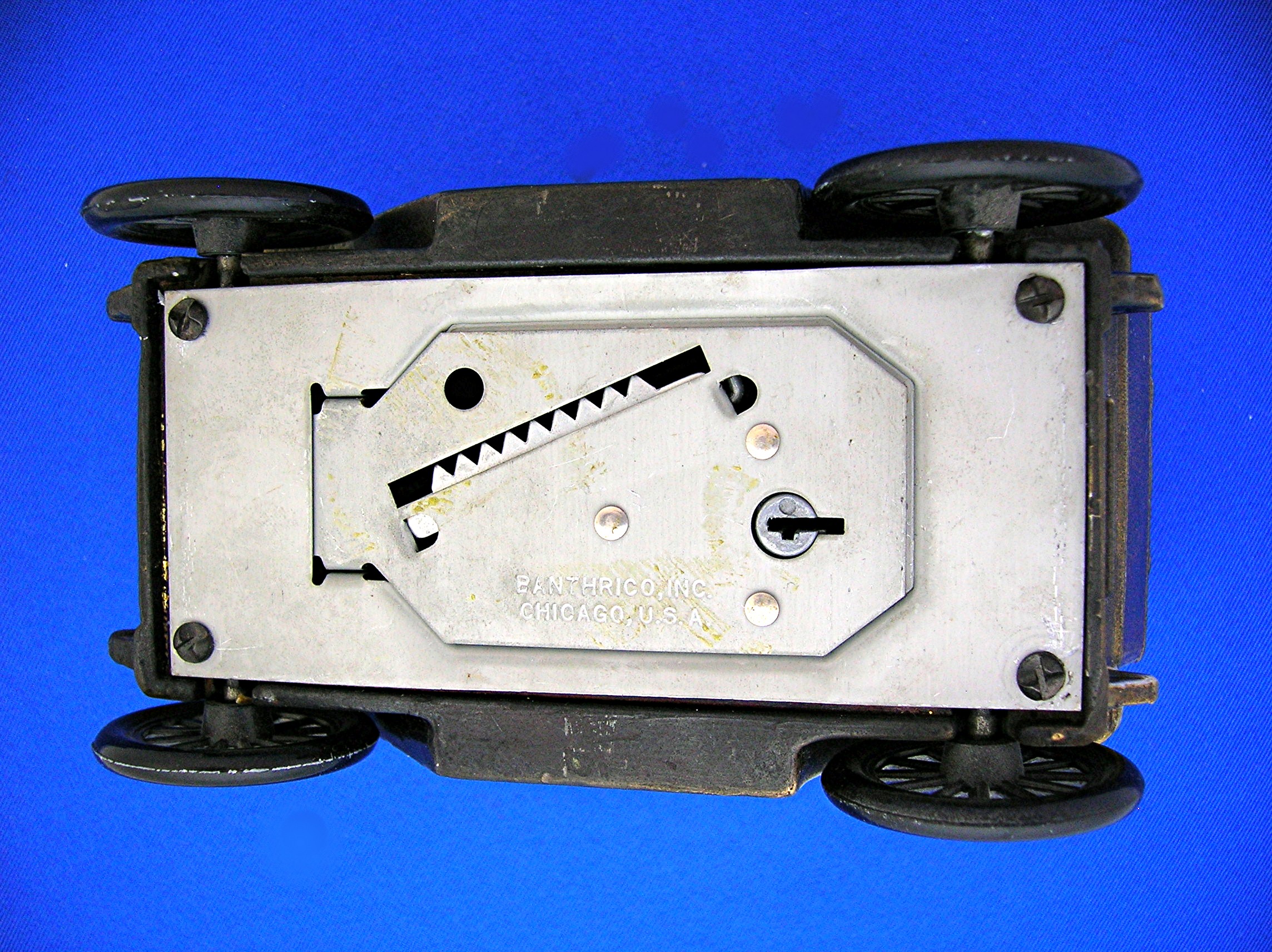 BANK - Vintage Metal Montbello Colorado Car Money Bank