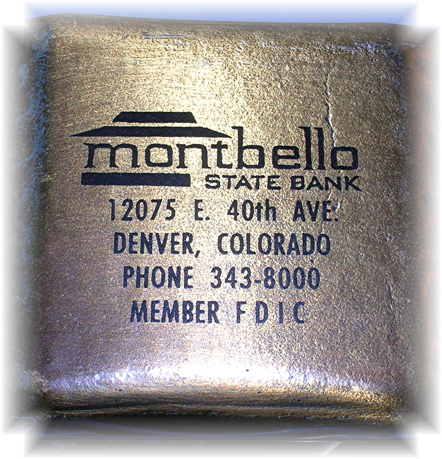 BANK - Vintage Metal Montbello Colorado Car Money Bank