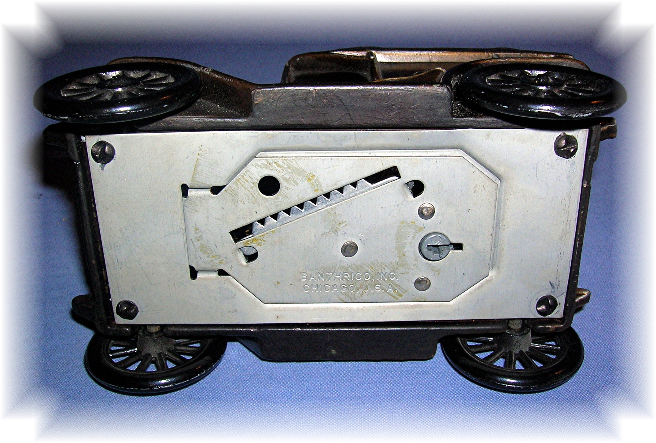 BANK - Vintage Metal Montbello Colorado Car Money Bank
