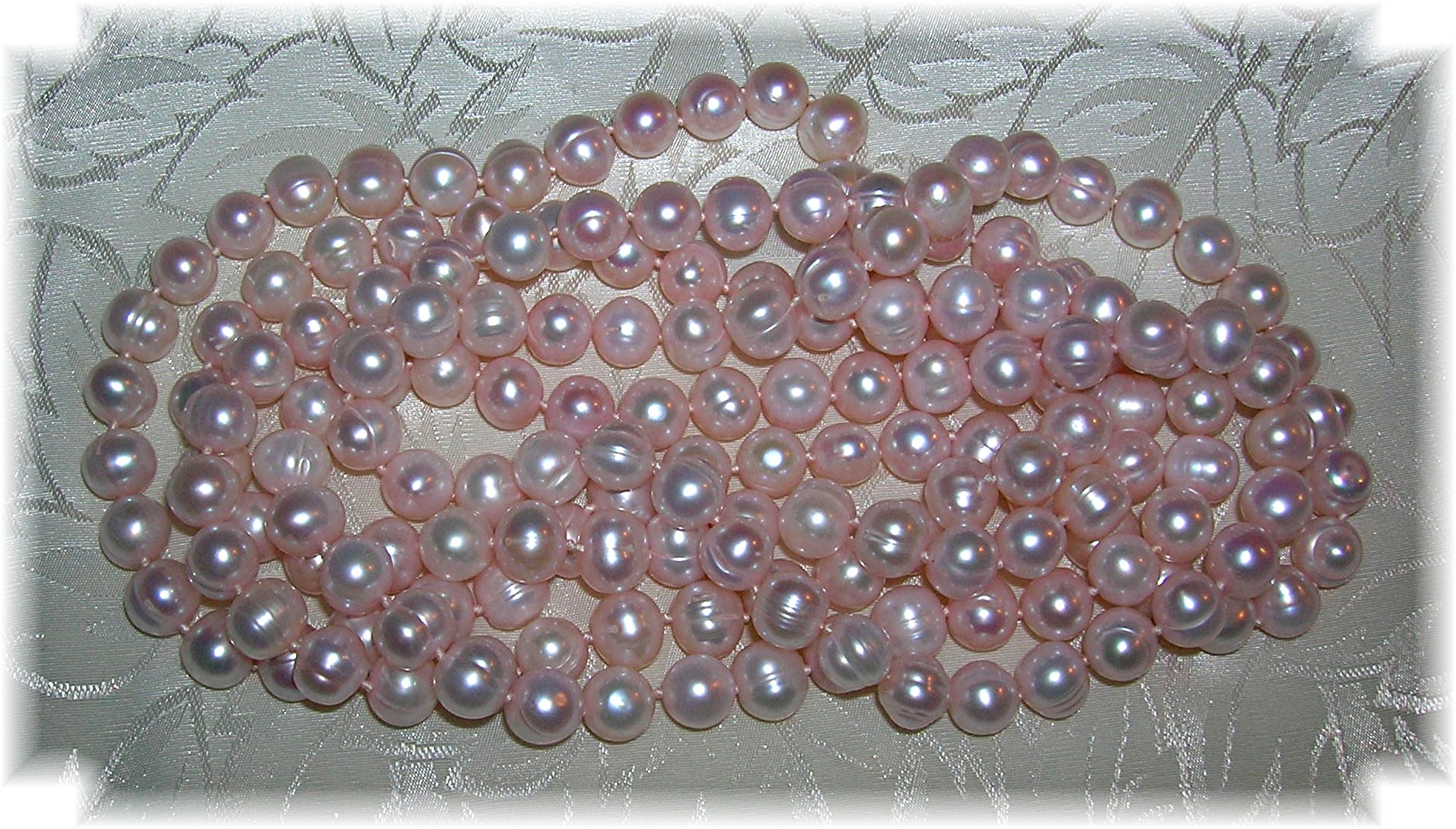 8mm Pink Freshwater Pearl 53 Inch Necklace