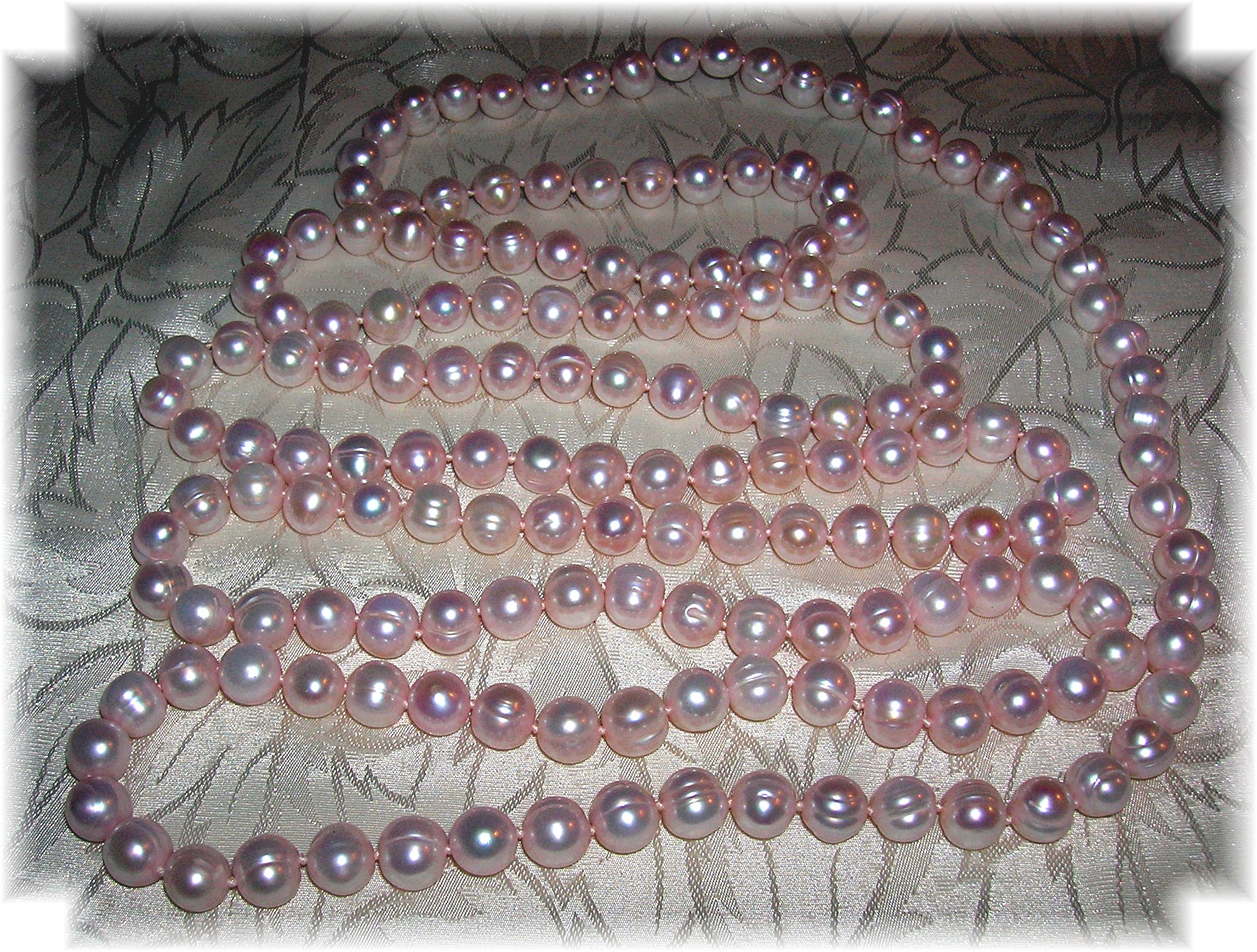 8mm Pink Freshwater Pearl 53 Inch Necklace