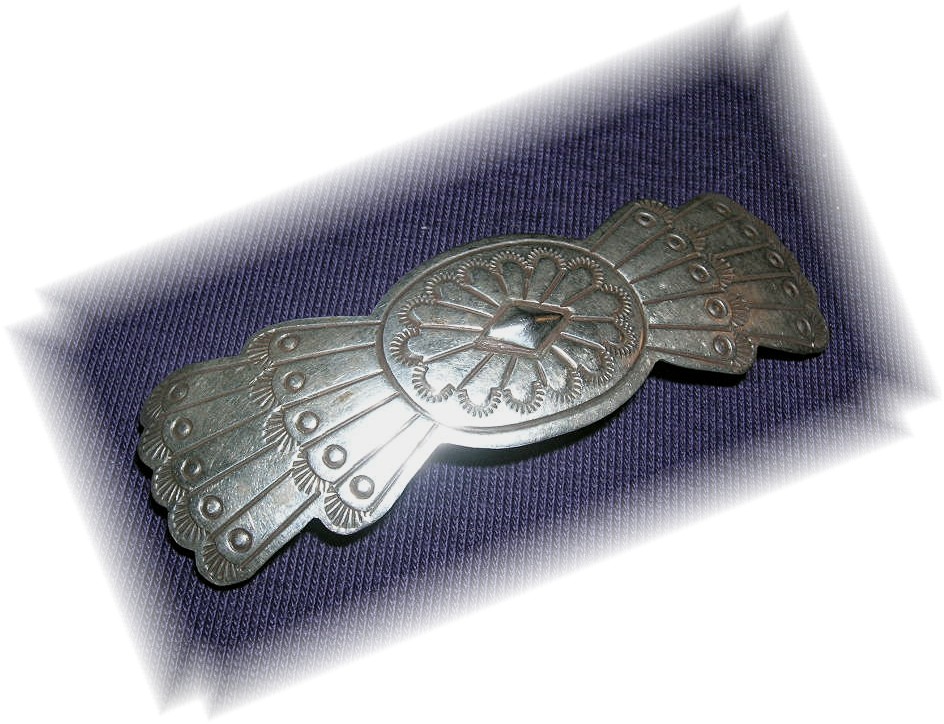 Navajo Sterling Silver Hair Barette 3 3/8 wide