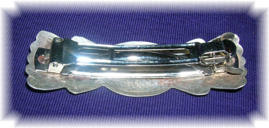 Navajo Sterling Silver Hair Barette 3 3/8 wide