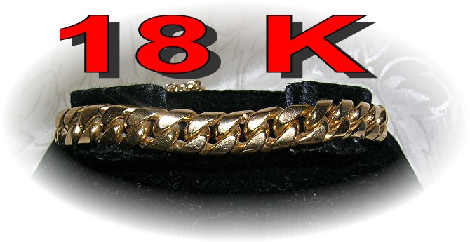 18K Gold Curb Link Bracelet 61 Grams 7 3/4 inch