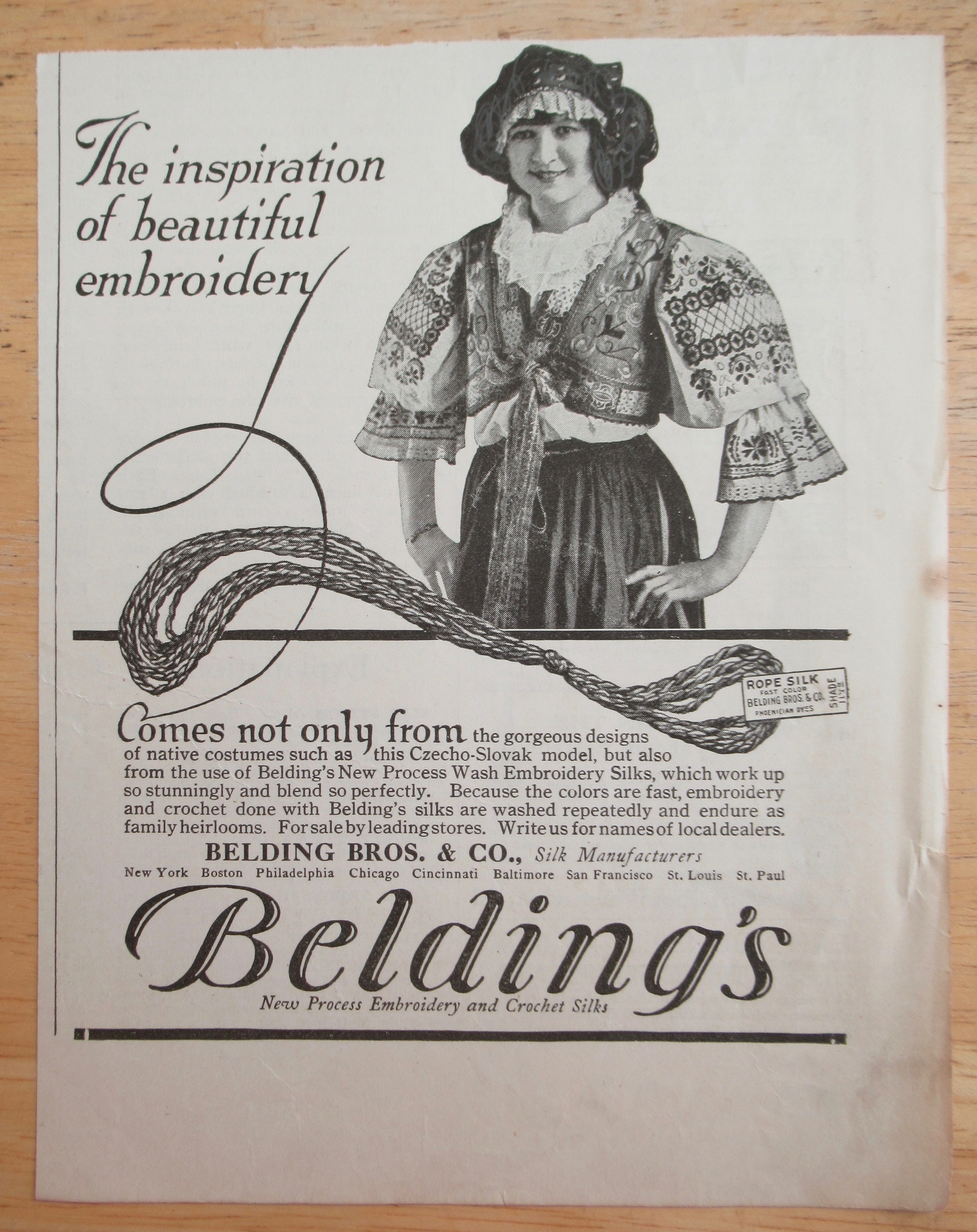 1921 Belding's Brothers with Beautiful Embroidery