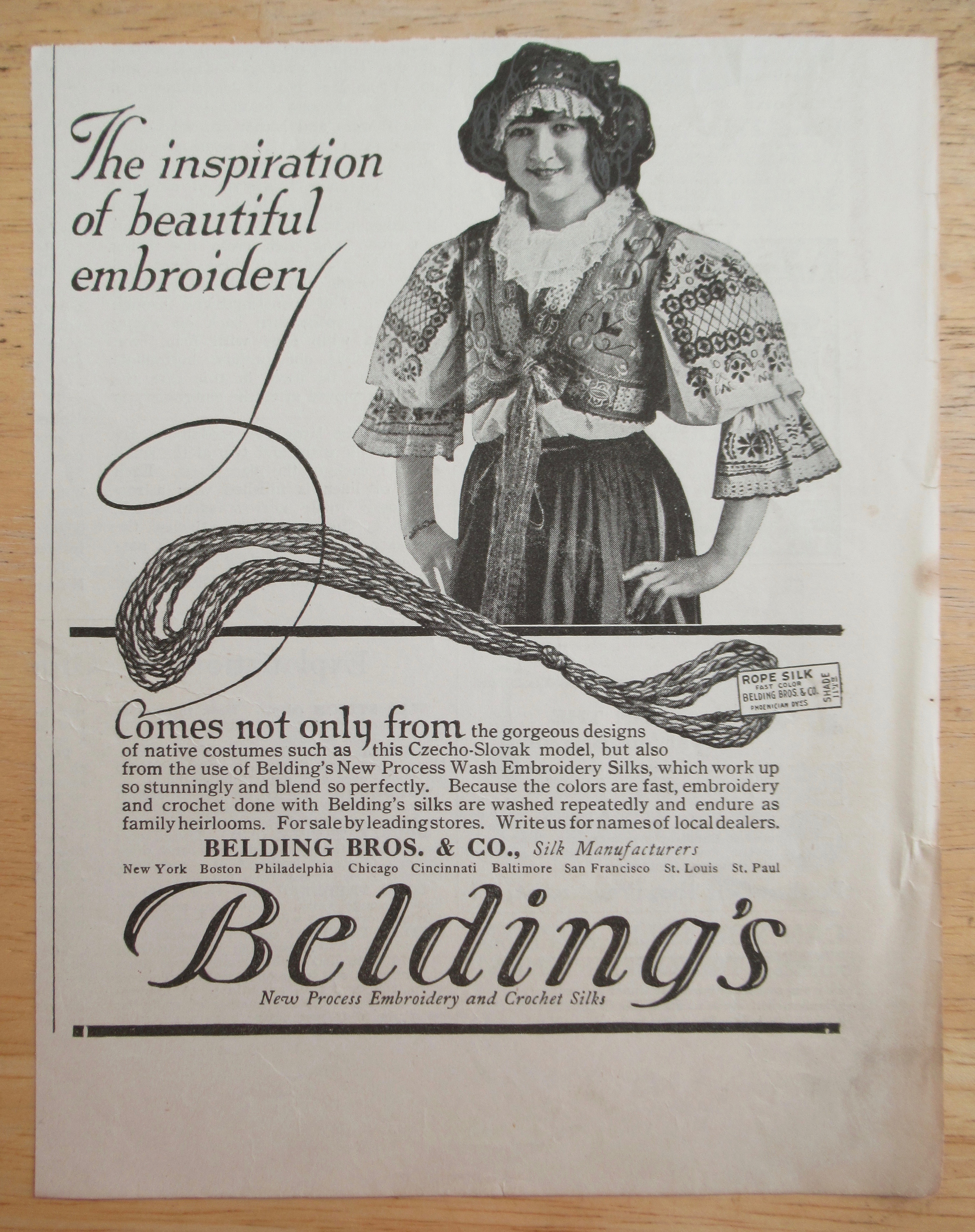 1921 Belding's Brothers with Beautiful Embroidery