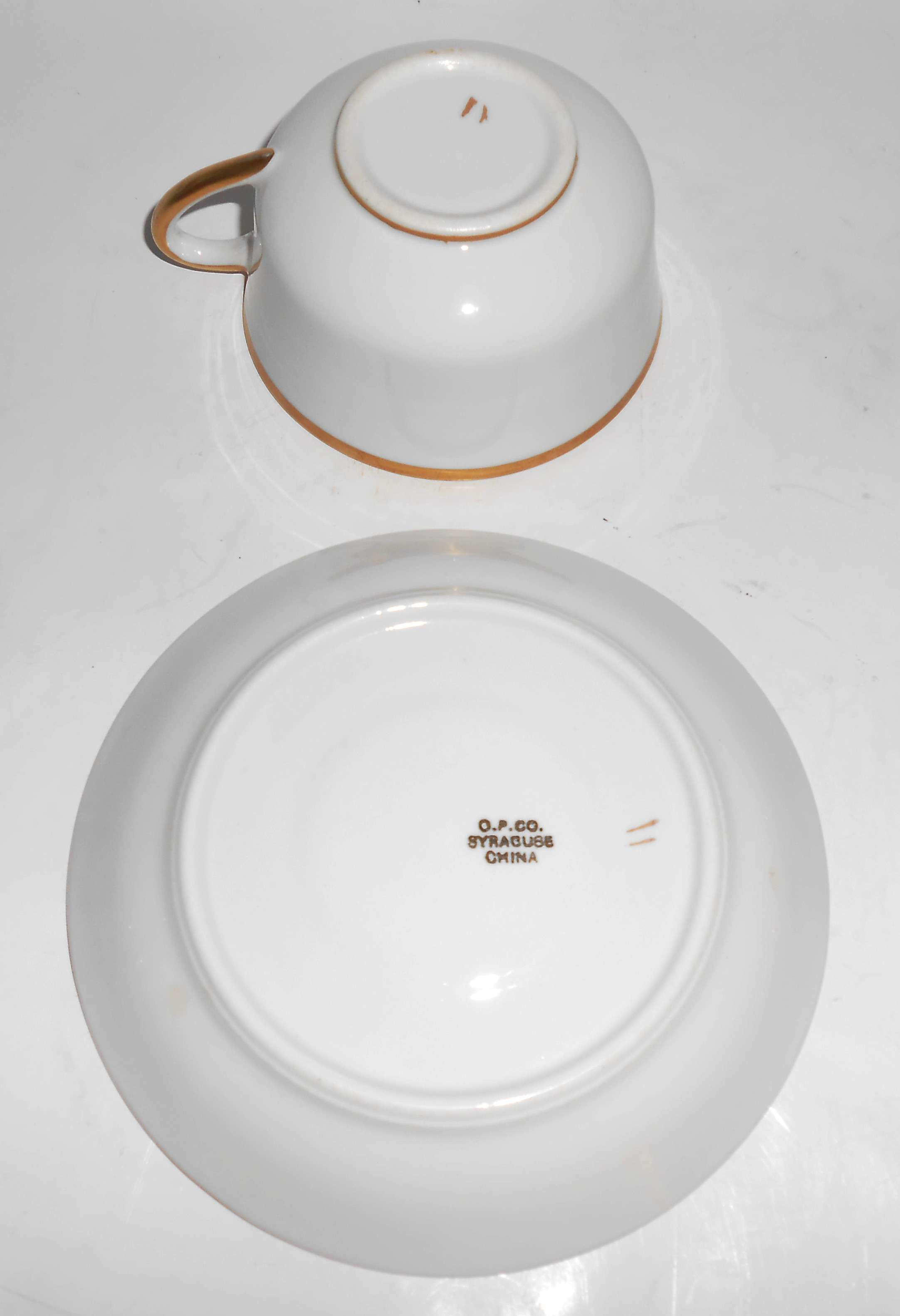 Syracuse China Gold Band Cup/Saucer Set