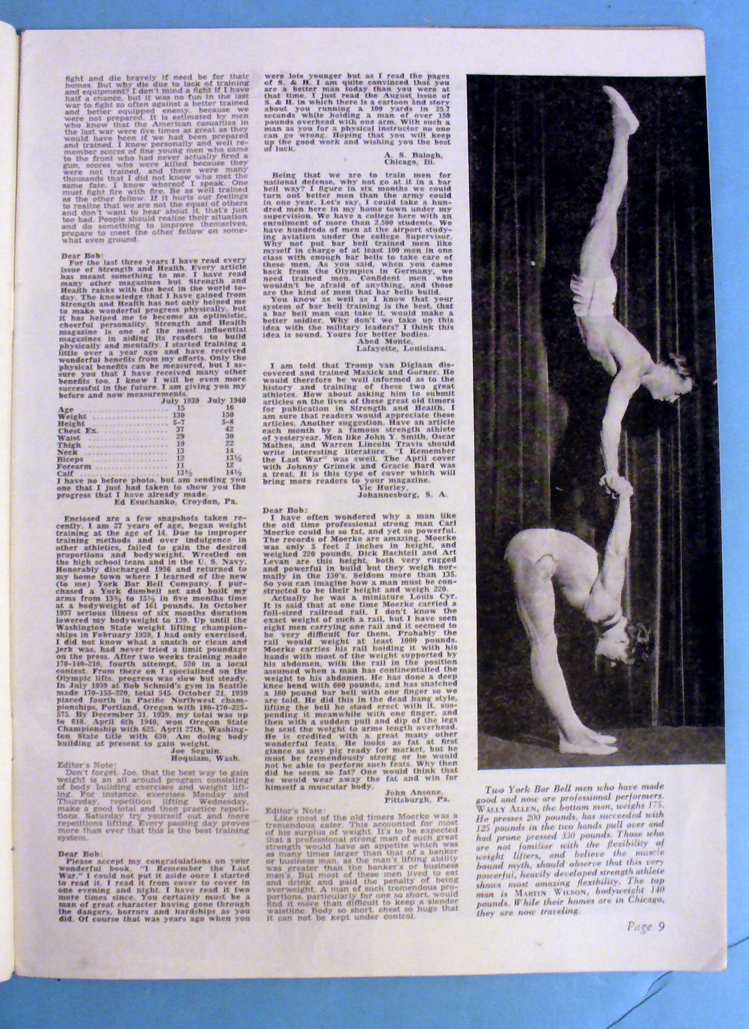 Strength & Health September 1940 John Gallagher