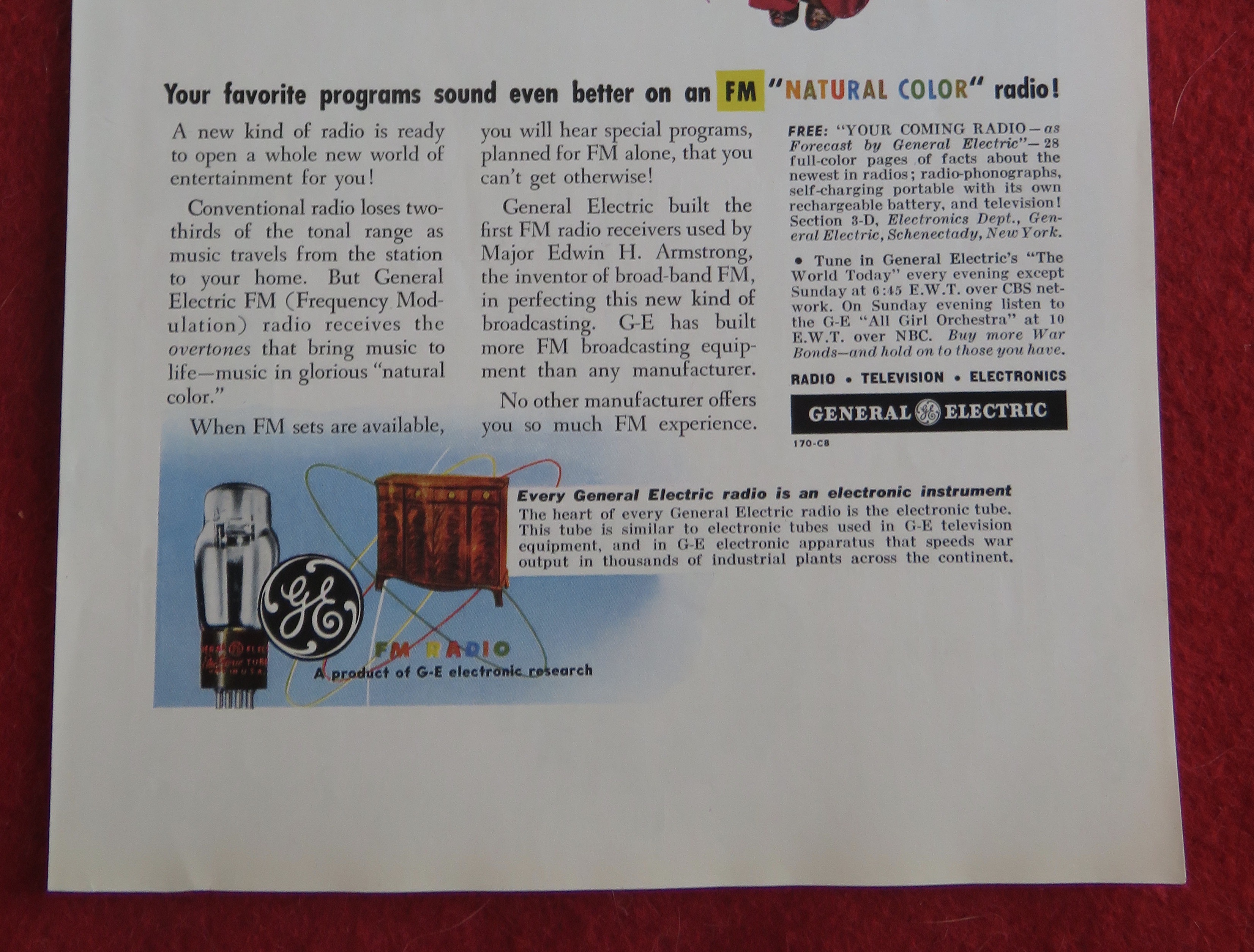 1944 General Electric with FM Natural Color Radio