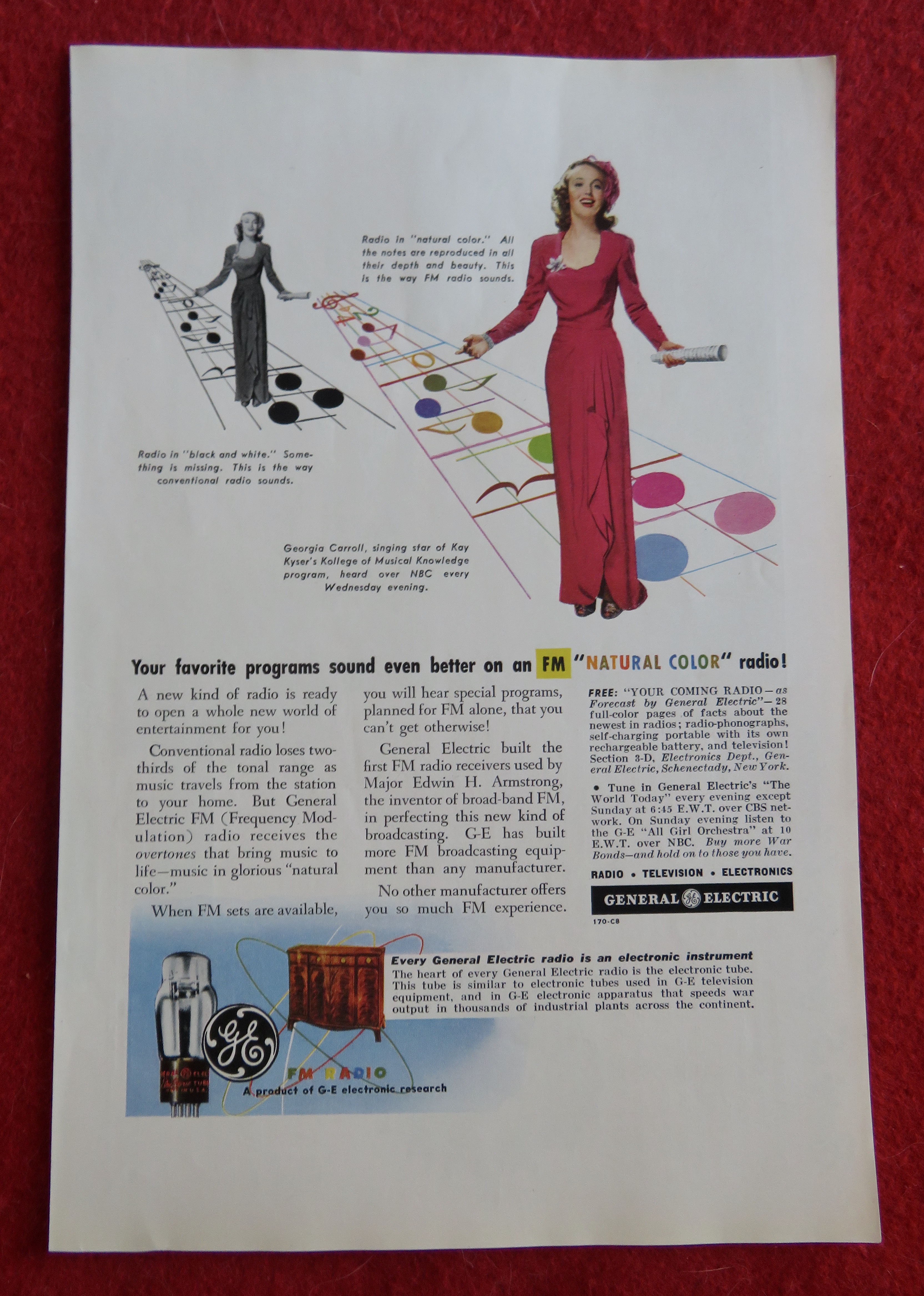 1944 General Electric with FM Natural Color Radio