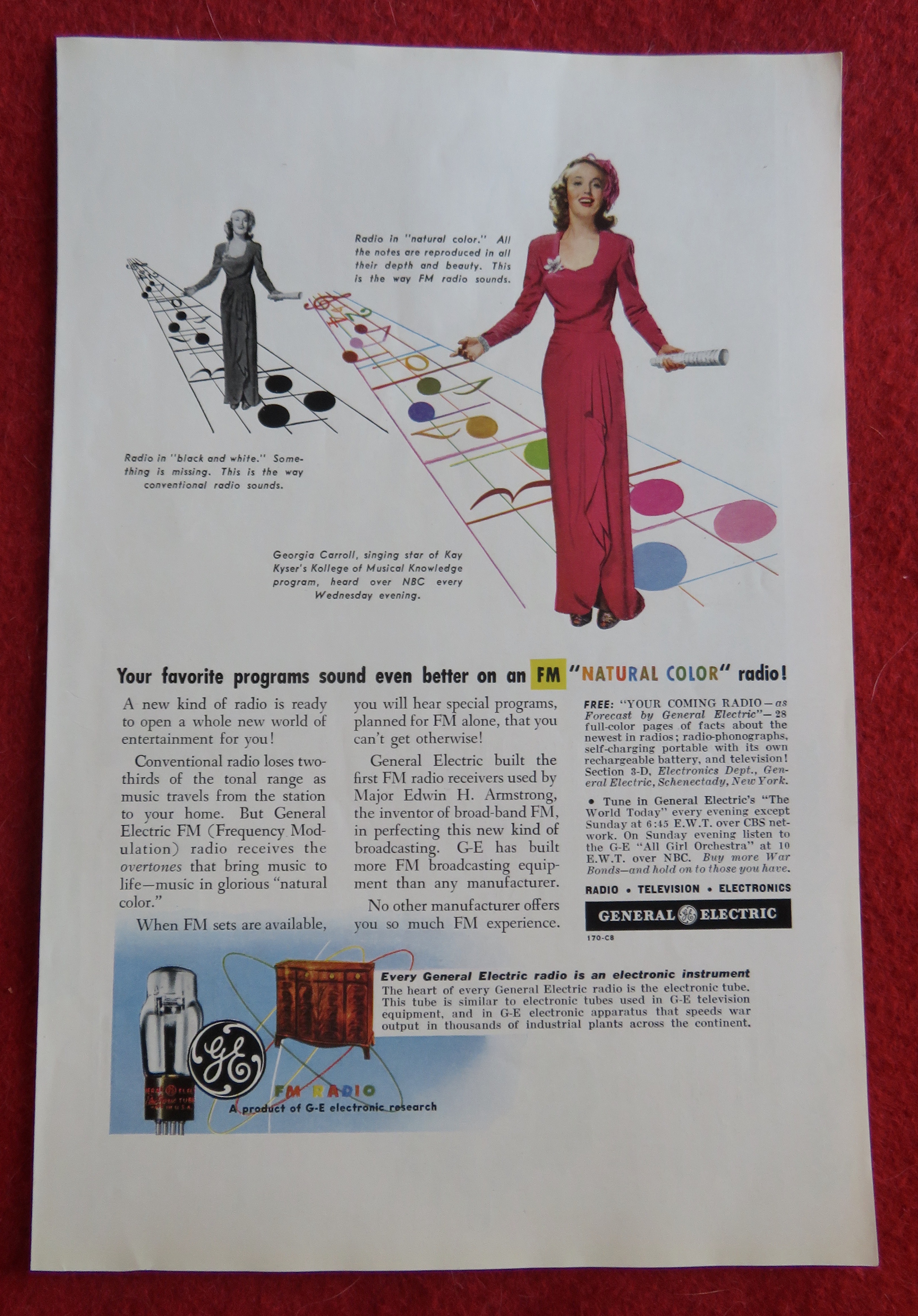 1944 General Electric with FM Natural Color Radio
