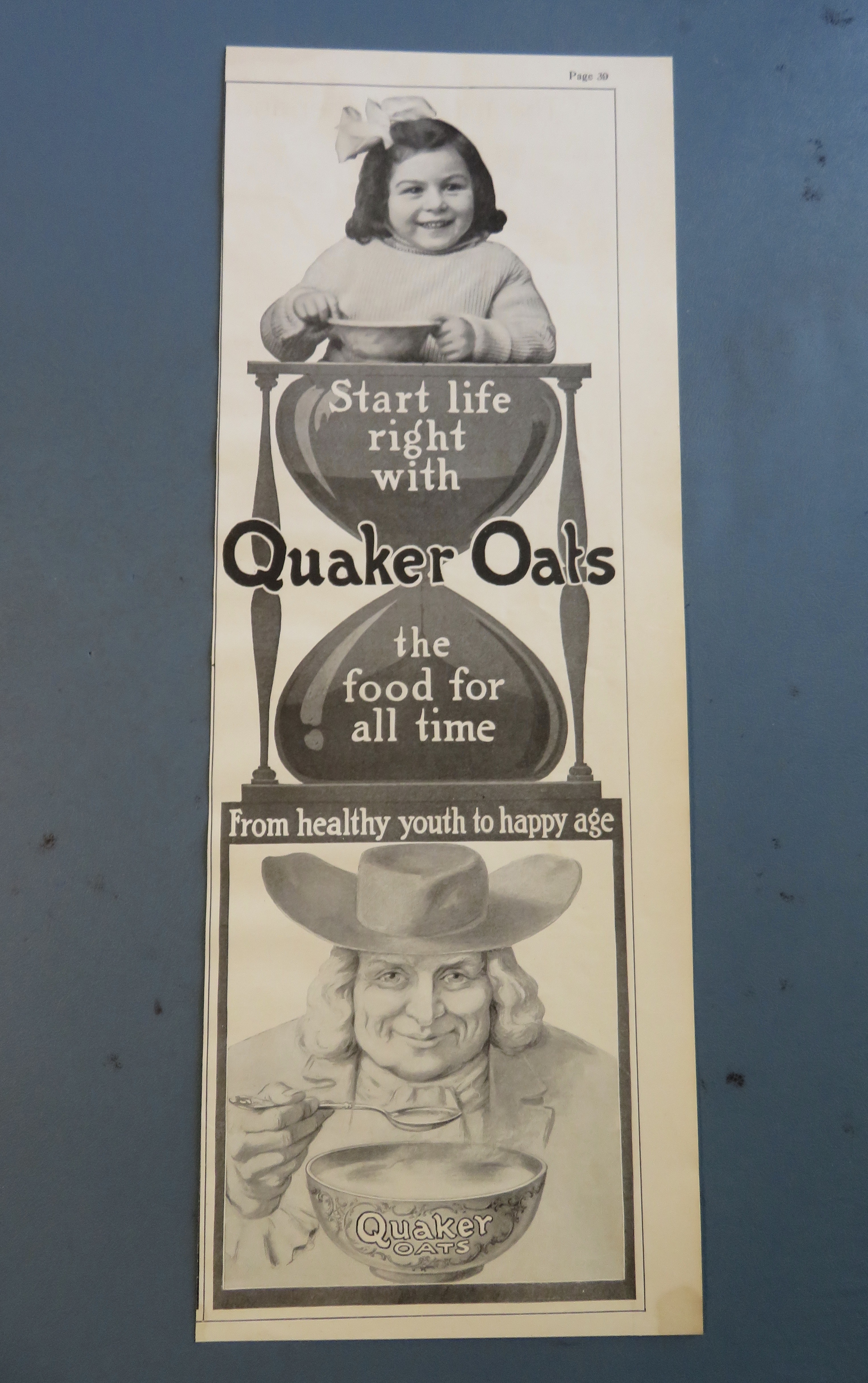 1905 Quaker Oats Cereal with Girl & Quaker Oats Man