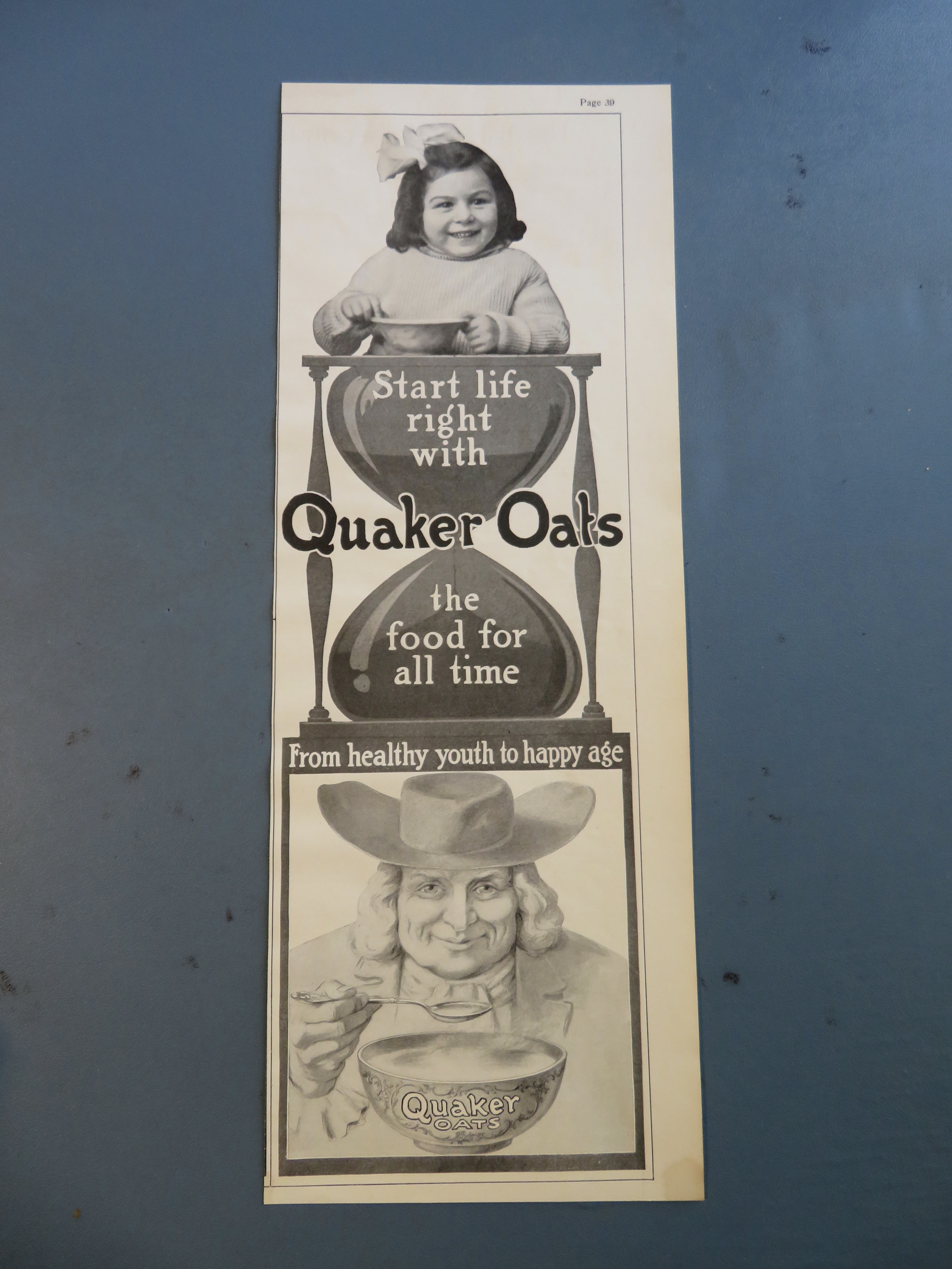 1905 Quaker Oats Cereal with Girl & Quaker Oats Man