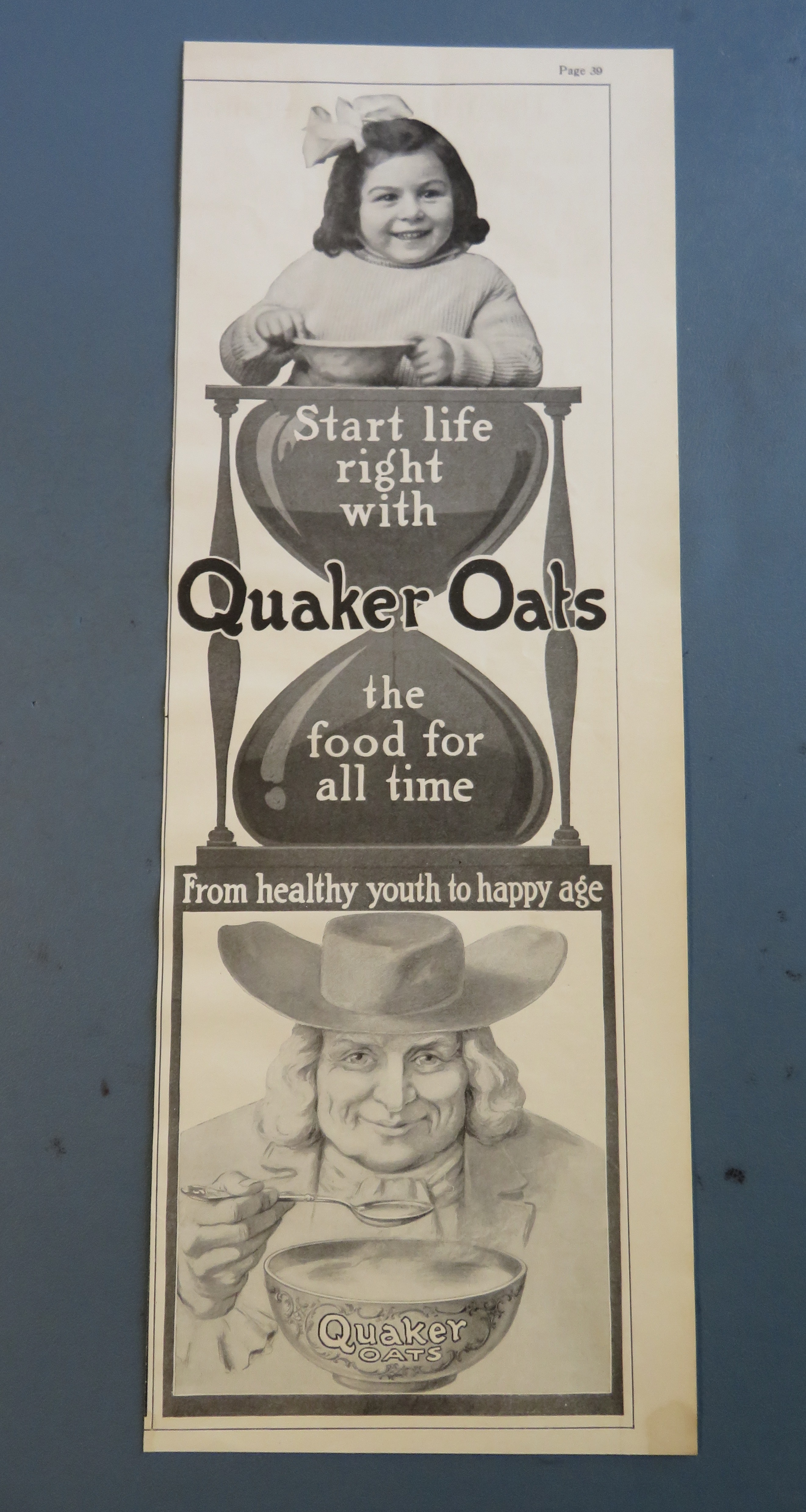 1905 Quaker Oats Cereal with Girl & Quaker Oats Man