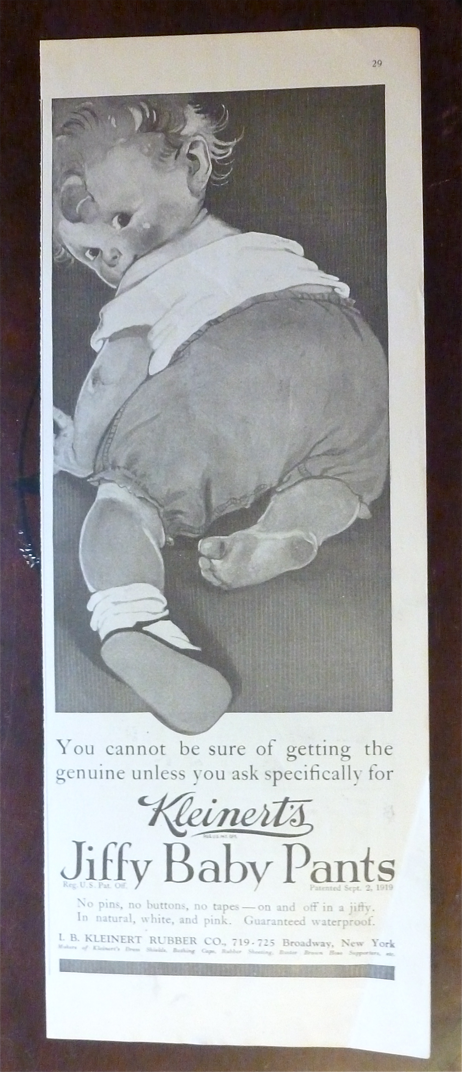 1922 Kleinert's Jiffy Baby Pants with Little Baby