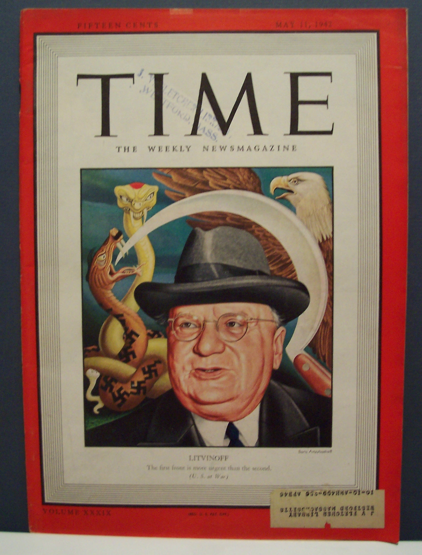 Time Magazine - May  11,  1942 - Litvinoff  Cover