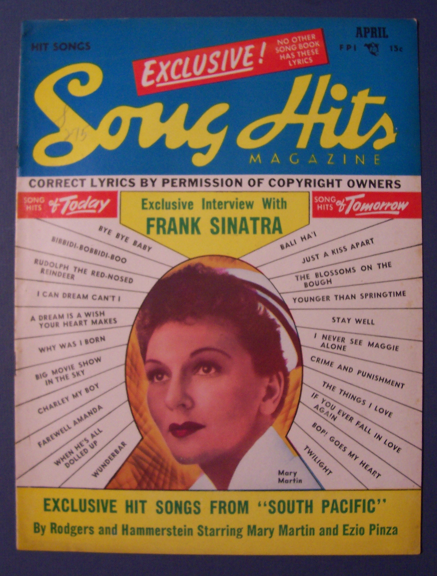 Song Hits Magazine - April 1950 - Mary Martin Cover