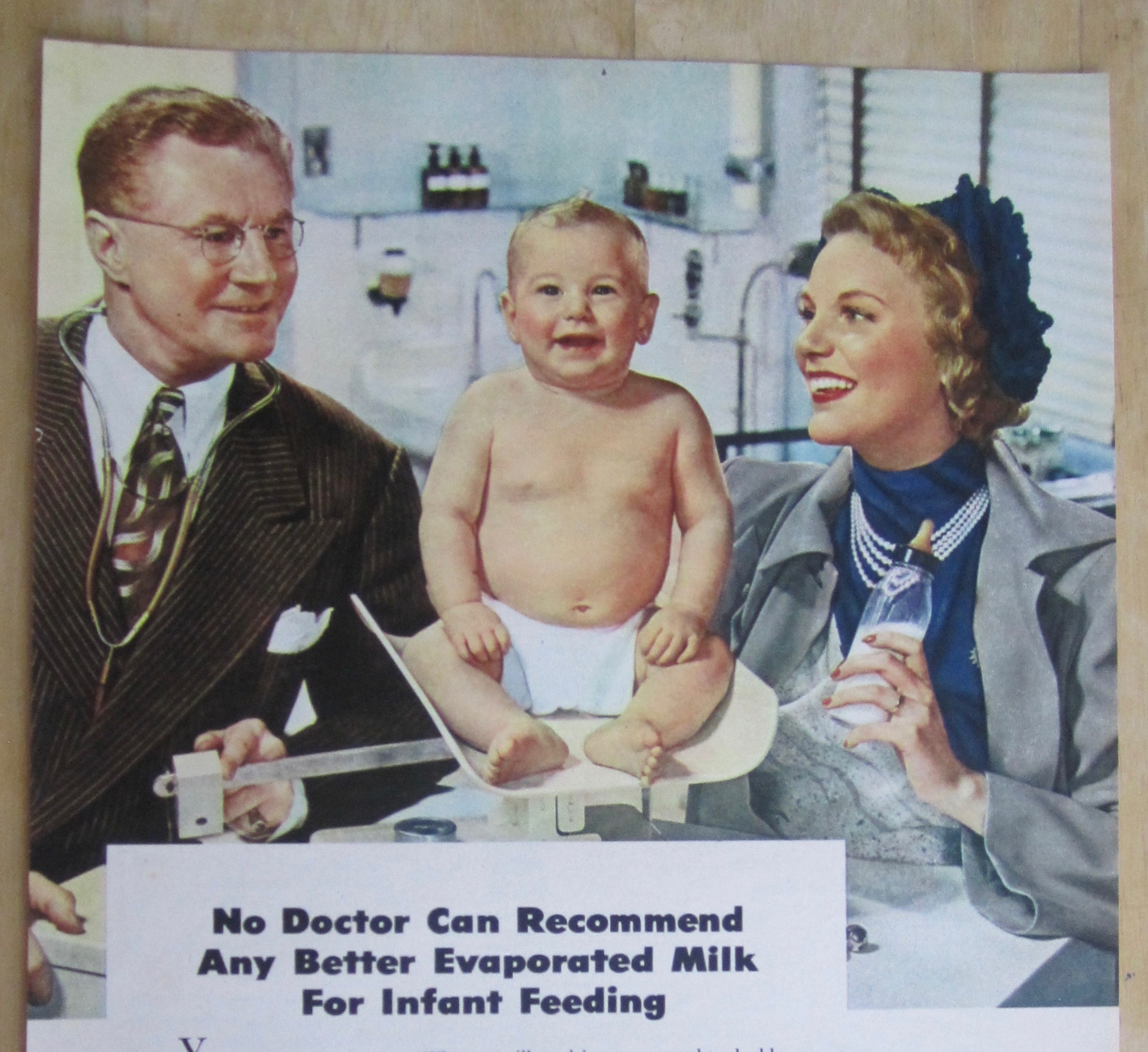 1948 White House Evaporated Milk with Doctor & Baby
