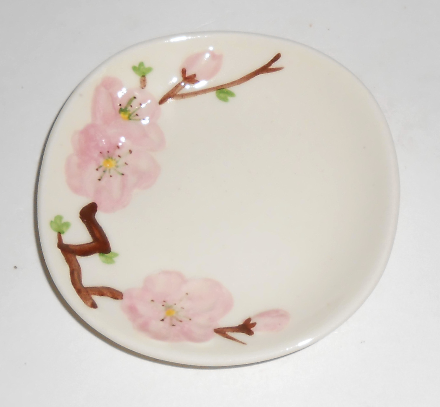 Metlox Pottery Poppy Trail Peach Blossom Coaster! MINT