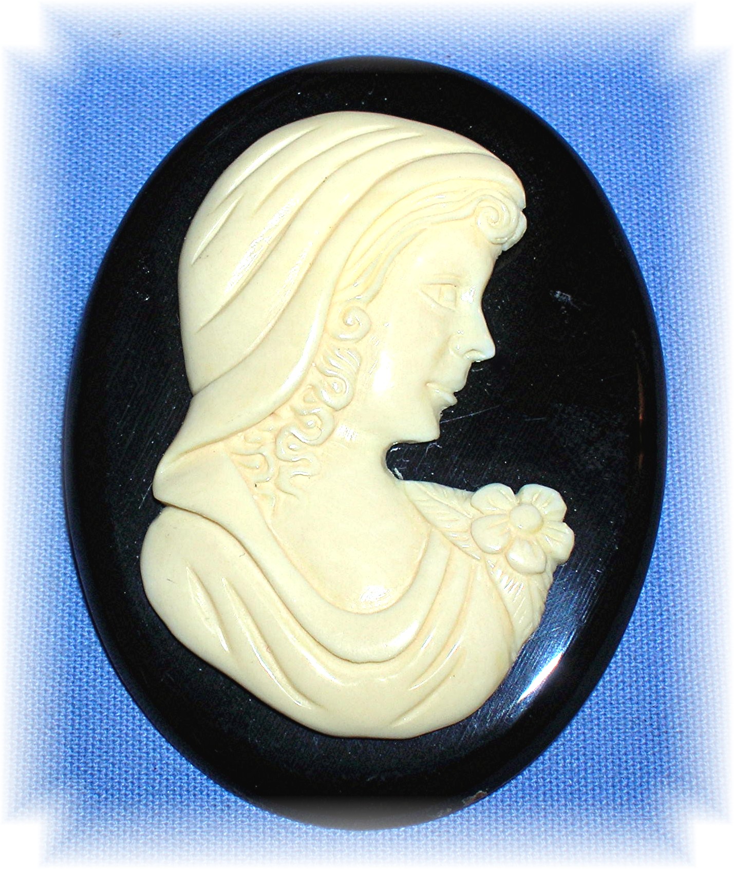 Bakelite And Celluloid Cameo Brooch, Pin.....