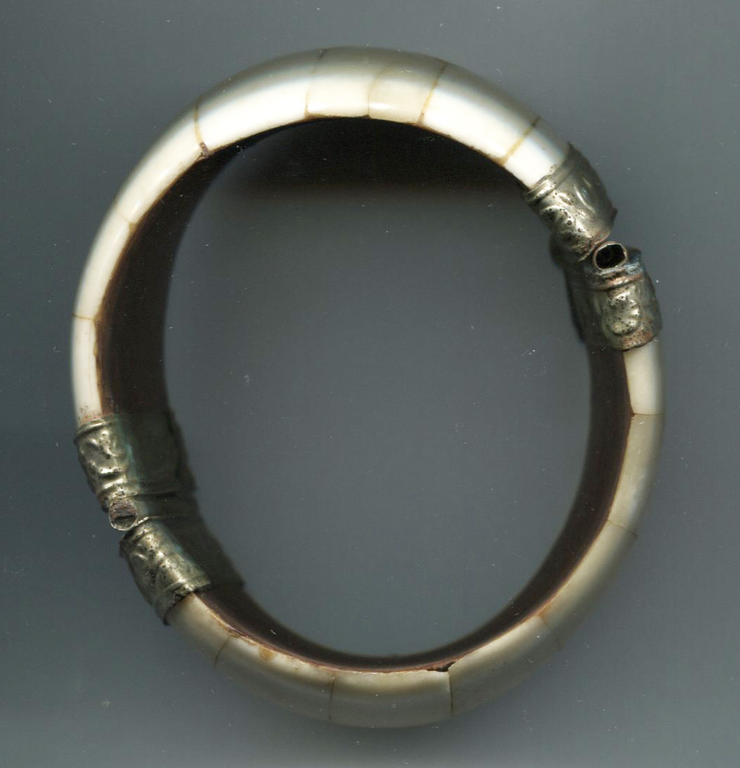 Wide White Tiled Look Cuff Bracelet