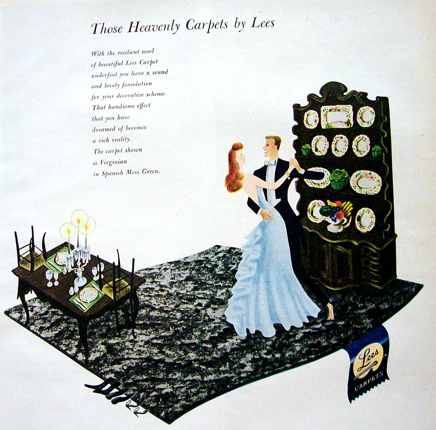 1948 Lees Carpets with Woman & Man Dancing