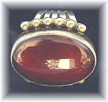 Designer Sterling Silver Carnelian Ring . . . . . . .