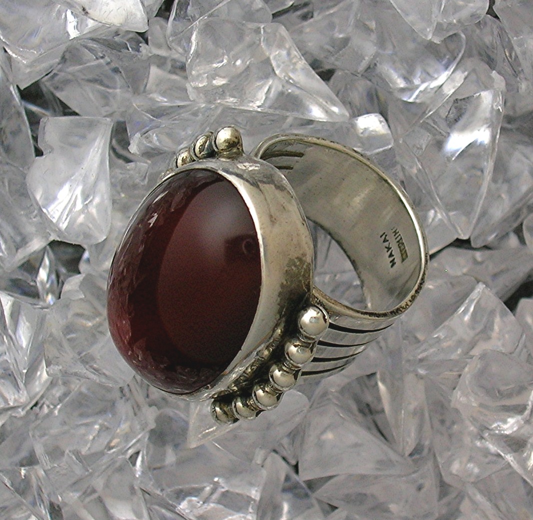 Designer Sterling Silver Carnelian Ring . . . . . . .