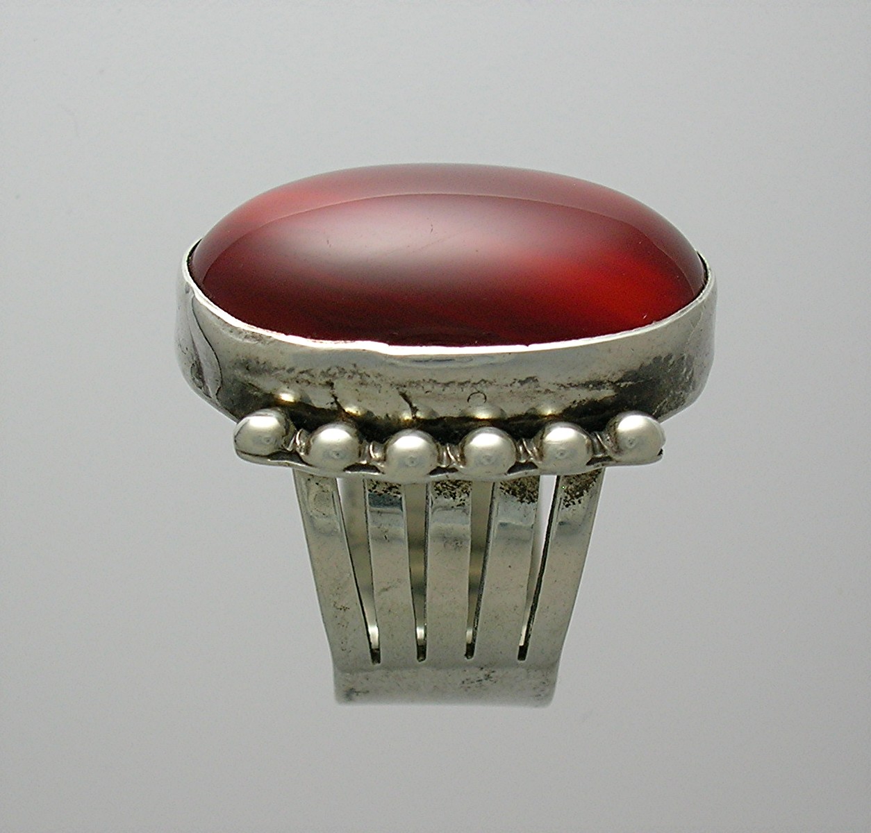 Designer Sterling Silver Carnelian Ring . . . . . . .