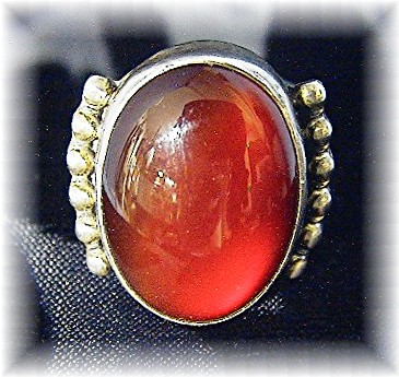 Designer Sterling Silver Carnelian Ring . . . . . . .